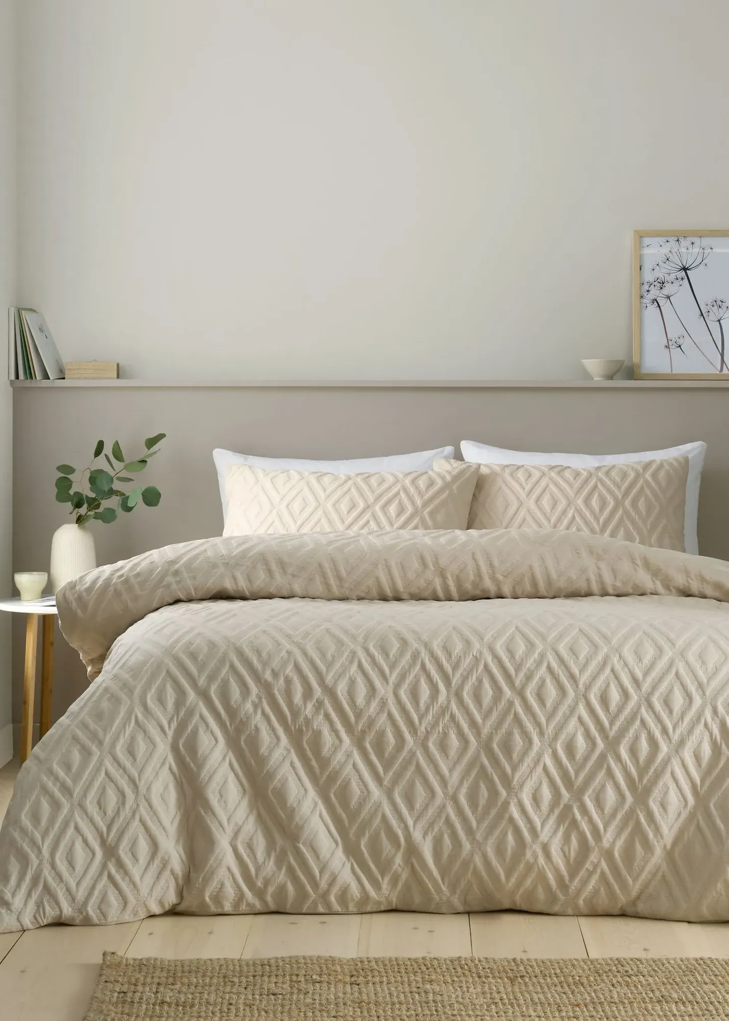 Jacob Geo Single Duvet Cover Set - Natural, Polyester product