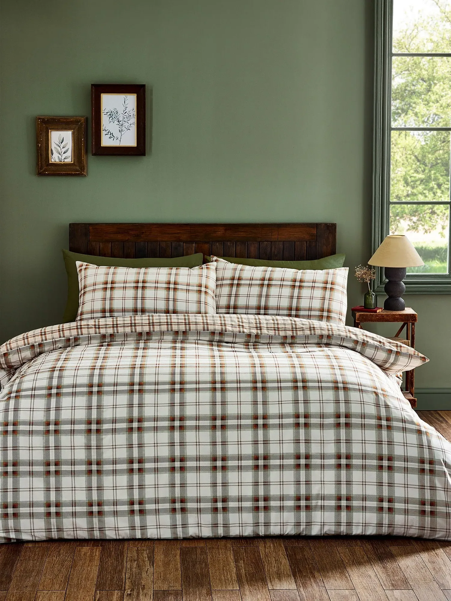 Kelso Check Single Reversible Duvet Cover Set - Orange product