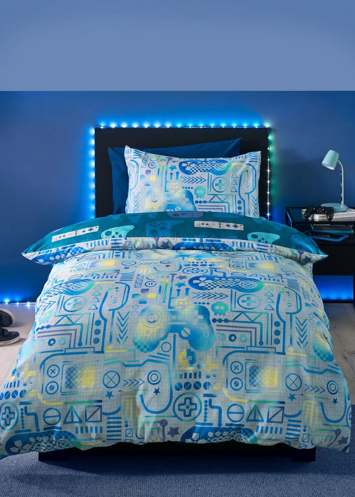 Kids Gamer So Soft Single Duvet Cover Set - Grey product