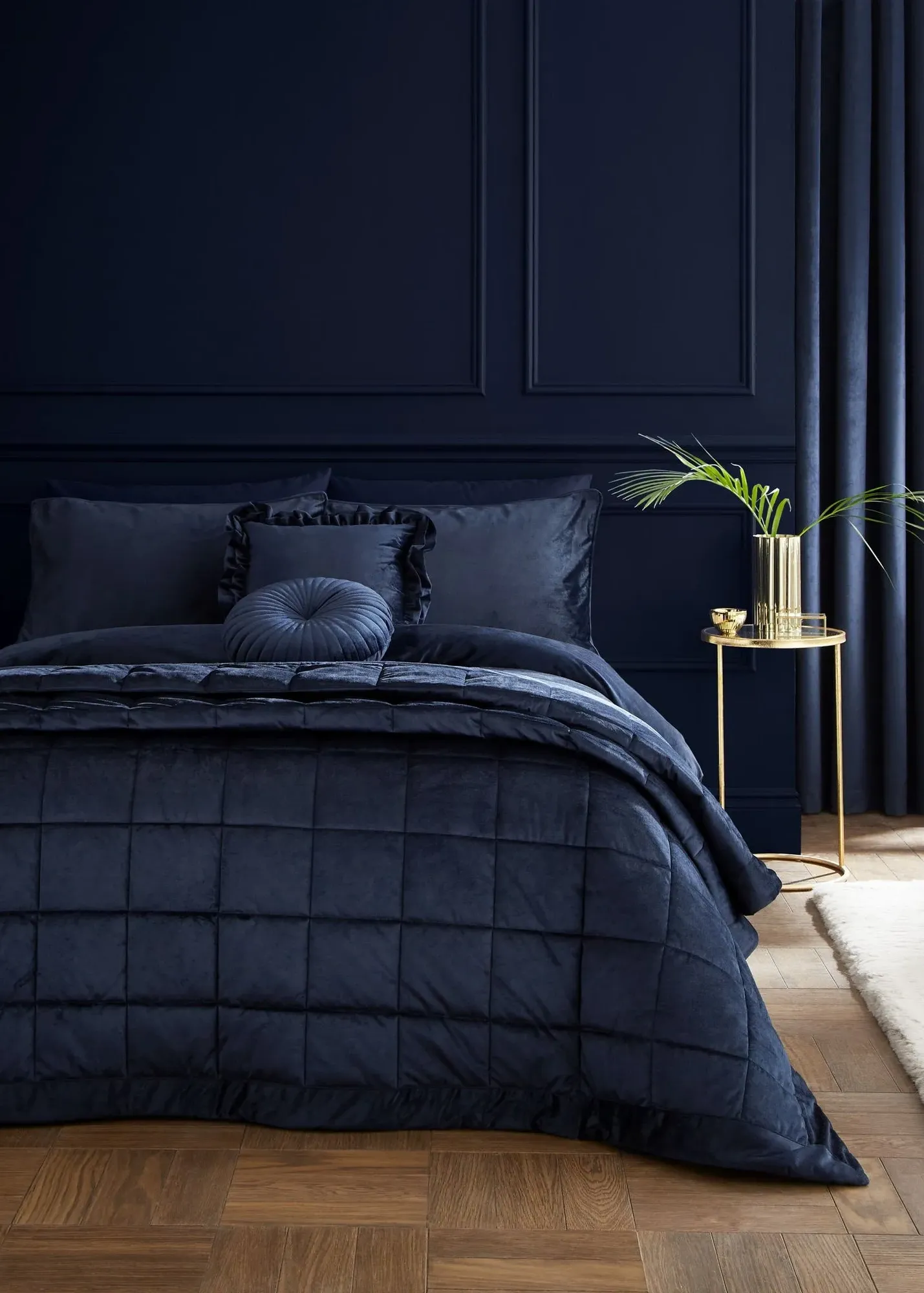 Kingsley Single Duvet Cover Set - Navy, Velvet product
