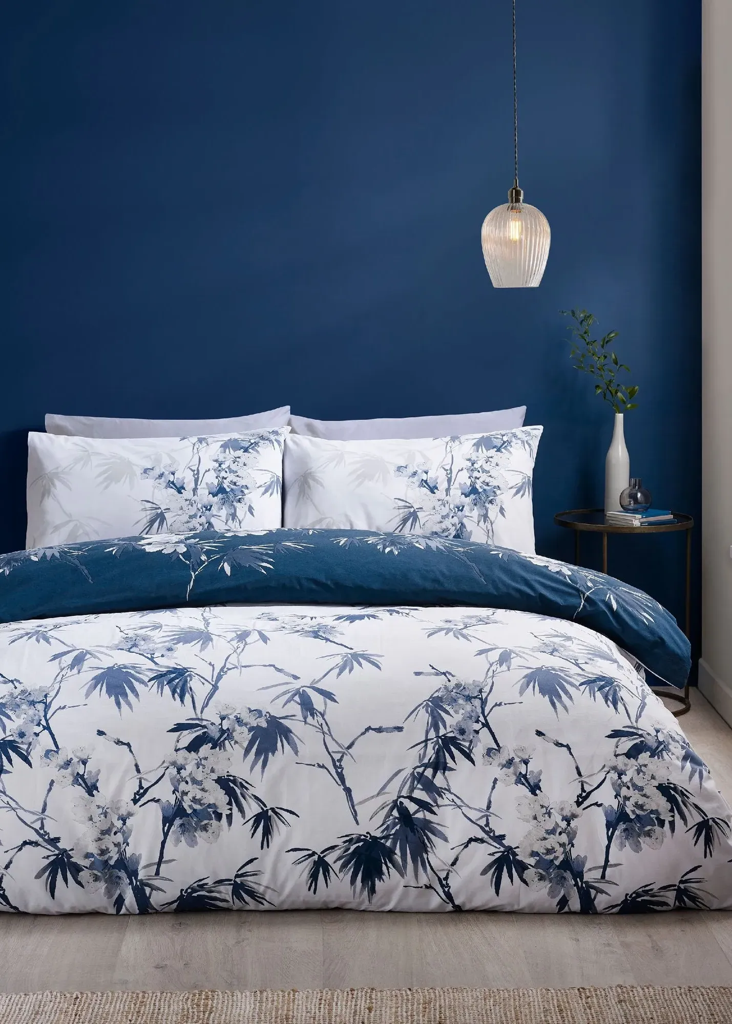 Kyoto Floral Single Reversible Duvet Cover Set - Blue product