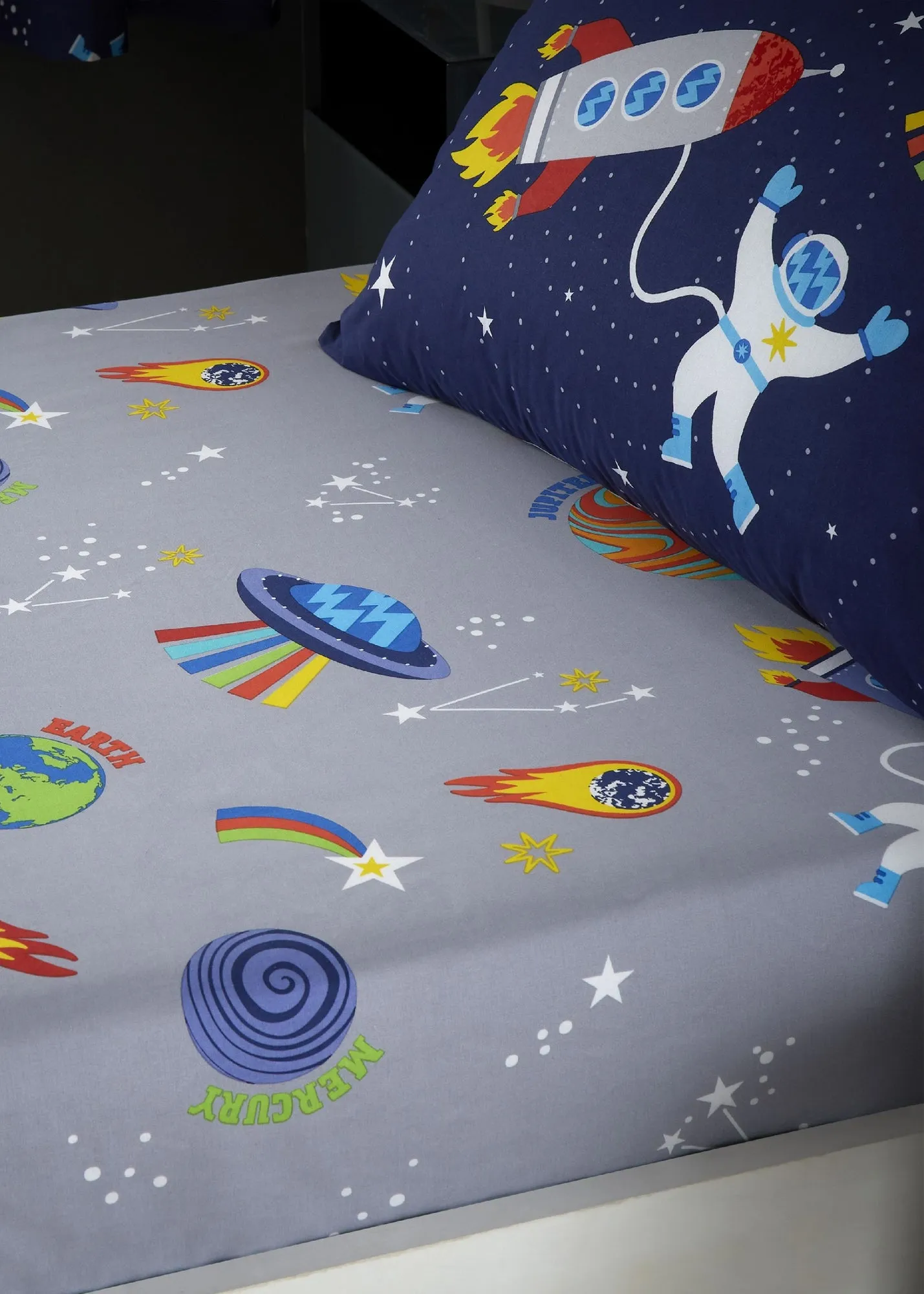 Lost In Space Junior Fitted Sheet - Grey product