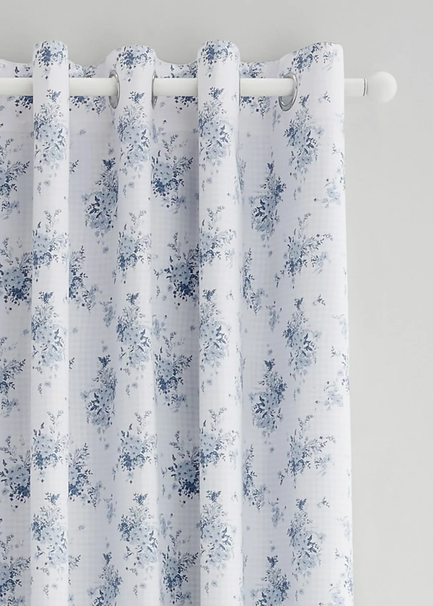Lucie Floral Frill Fully Reversible Eyelet Curtains - Blue product