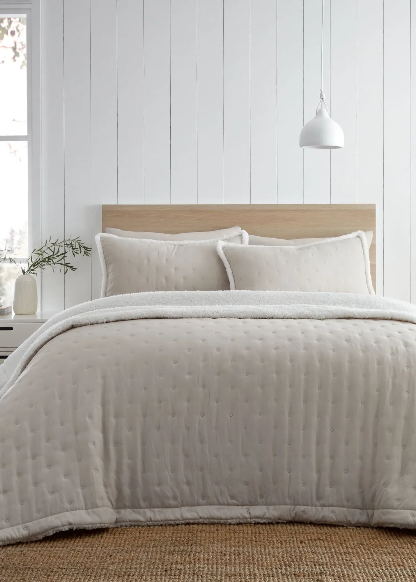 Nori Pinsonic Faux-Shearling Bedspread - Cream product