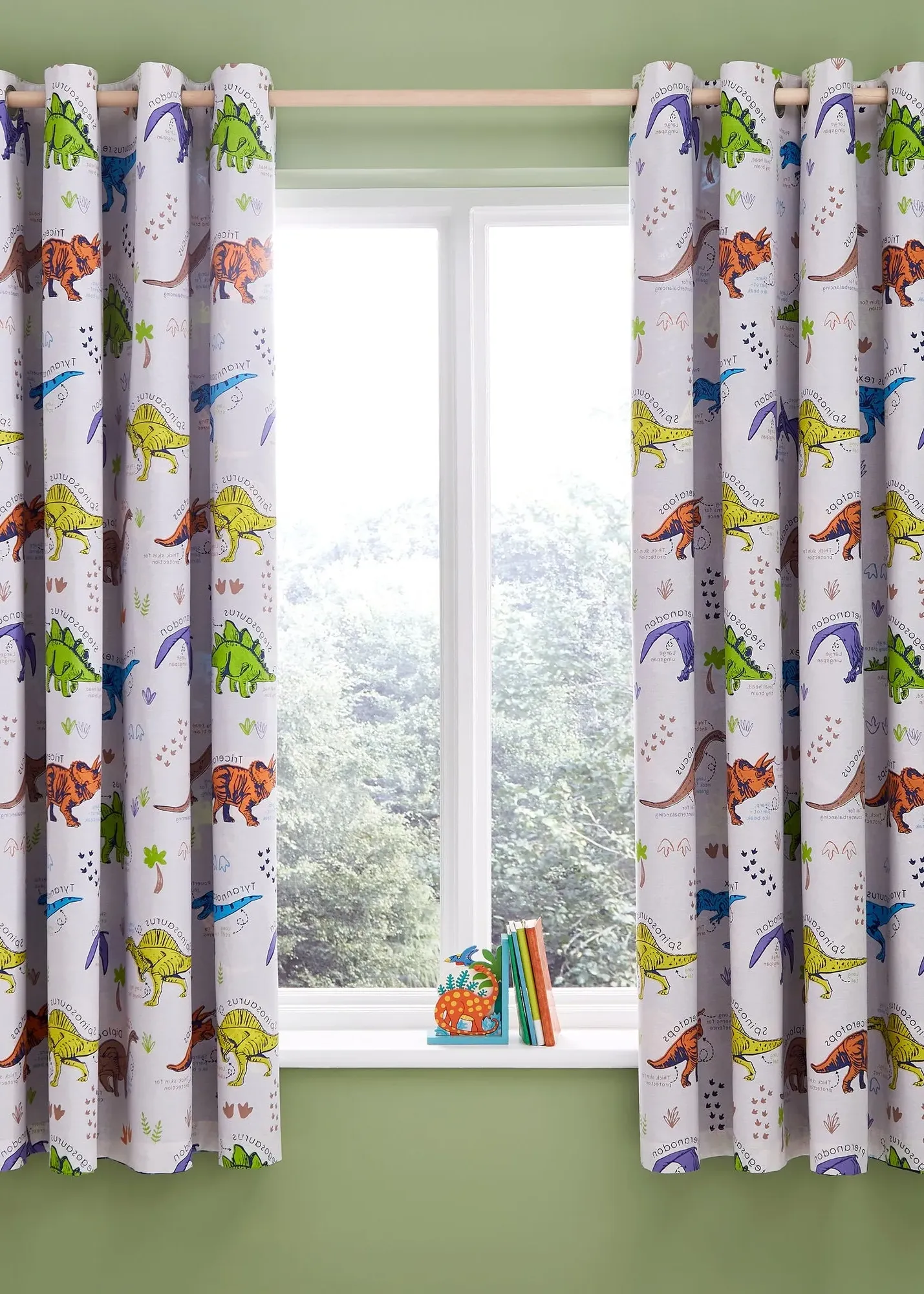 Prehistoric Dinosaurs Reversible Curtains - Natural, 66w x 72d product