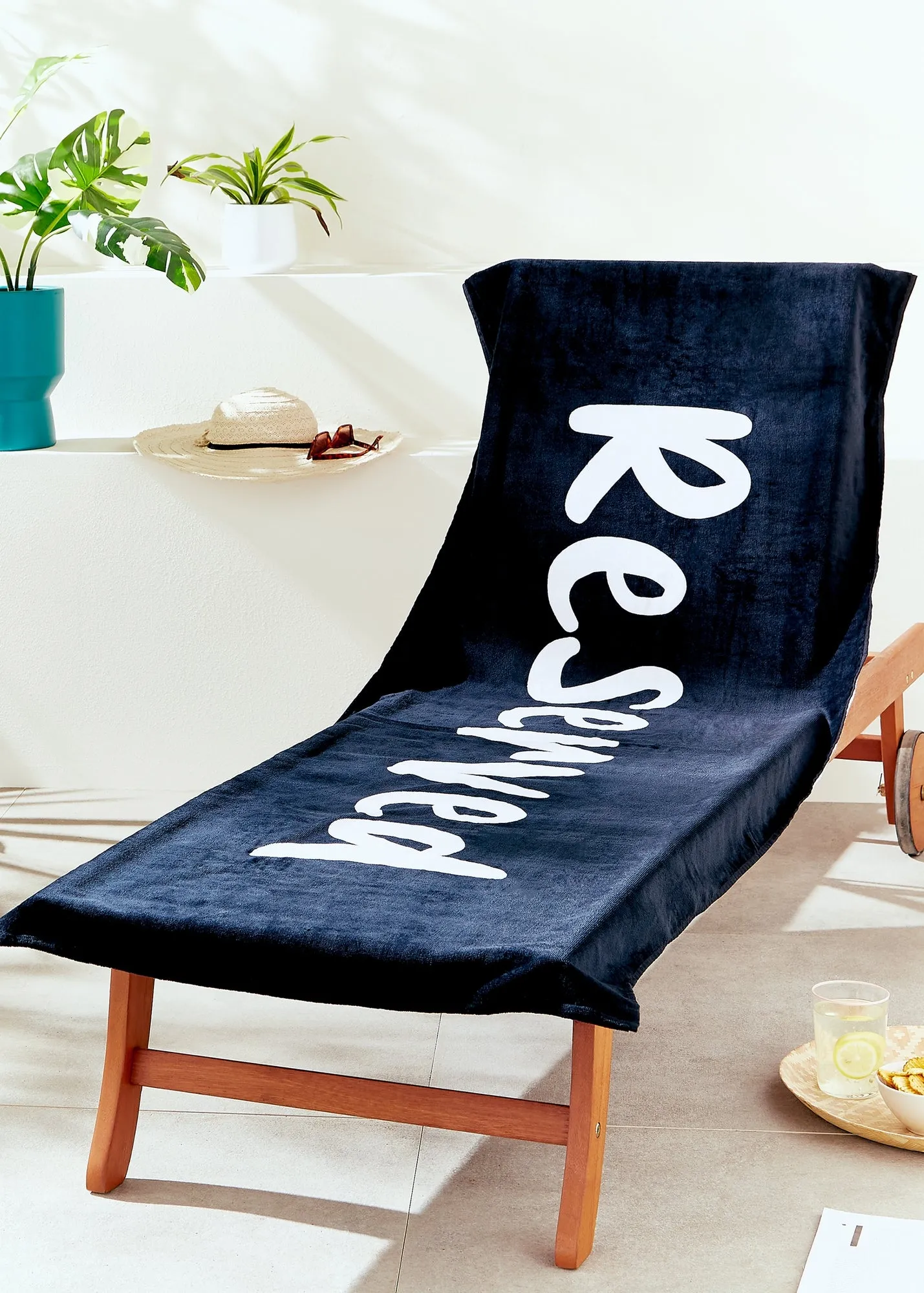 Reserved Beach Sun Lounger Towel - Black product