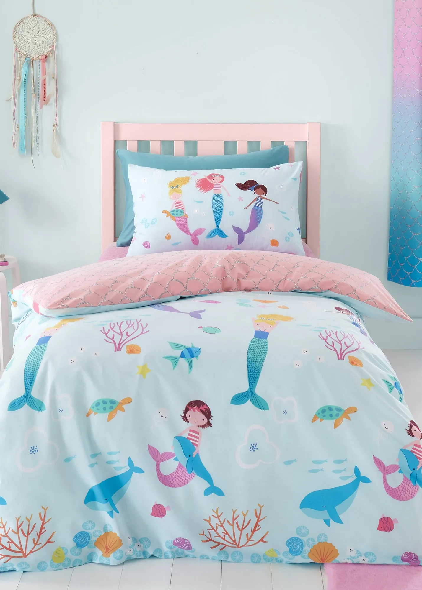 Reversible Single Duvet Cover Set - Blue product