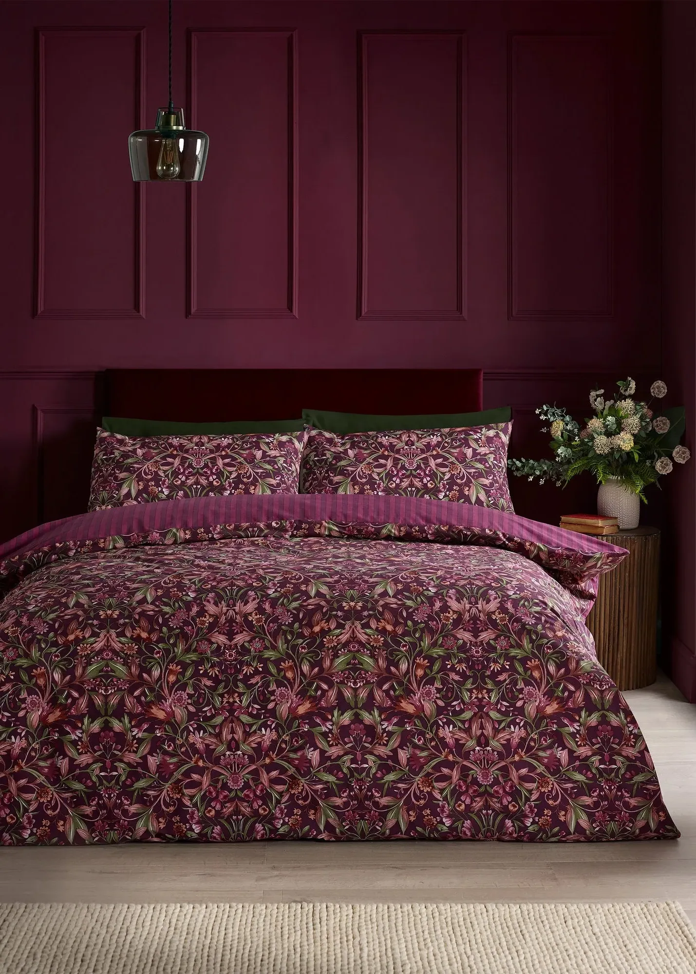 Richmond Floral Reversible Single Duvet Cover Set - Purple product