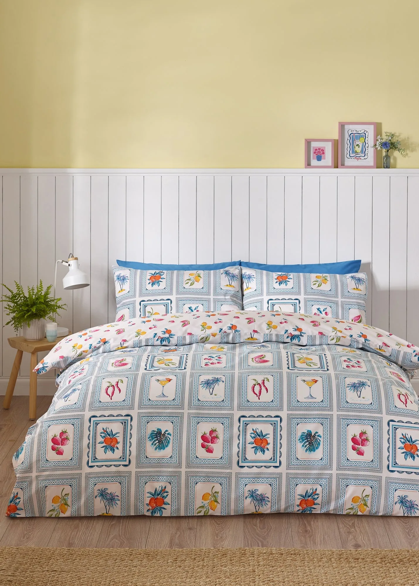 Riviera Tiles Single Reversible Duvet Cover Set - Blue product
