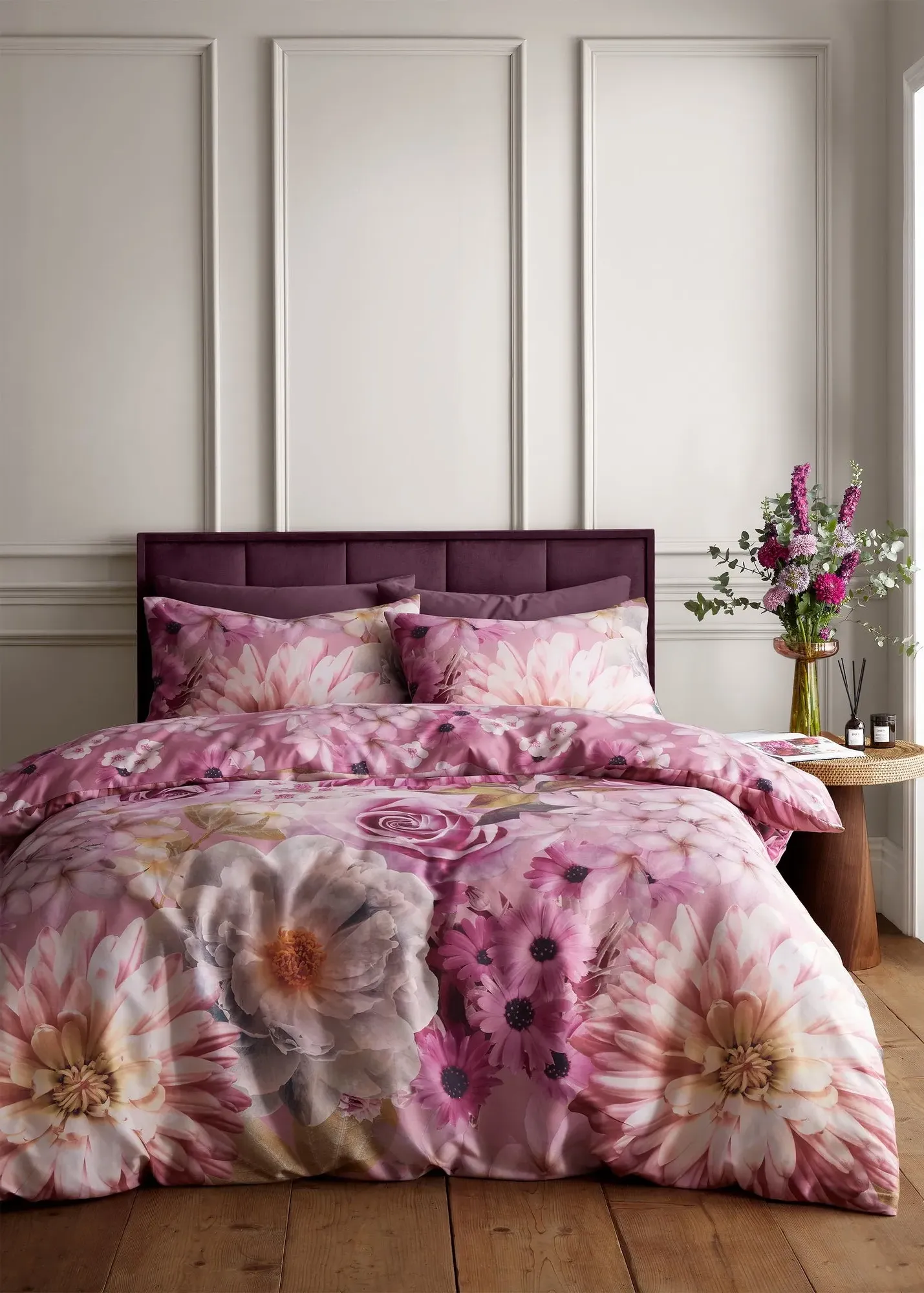 Rosemoor Floral Single Duvet Cover Set - Pink product
