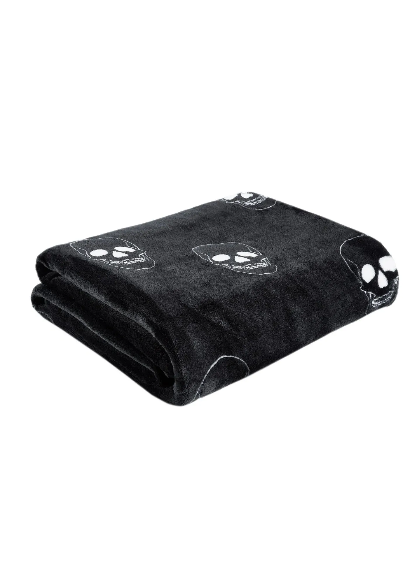Skulls Fleece Blanket Throw - Grey, Polyester product