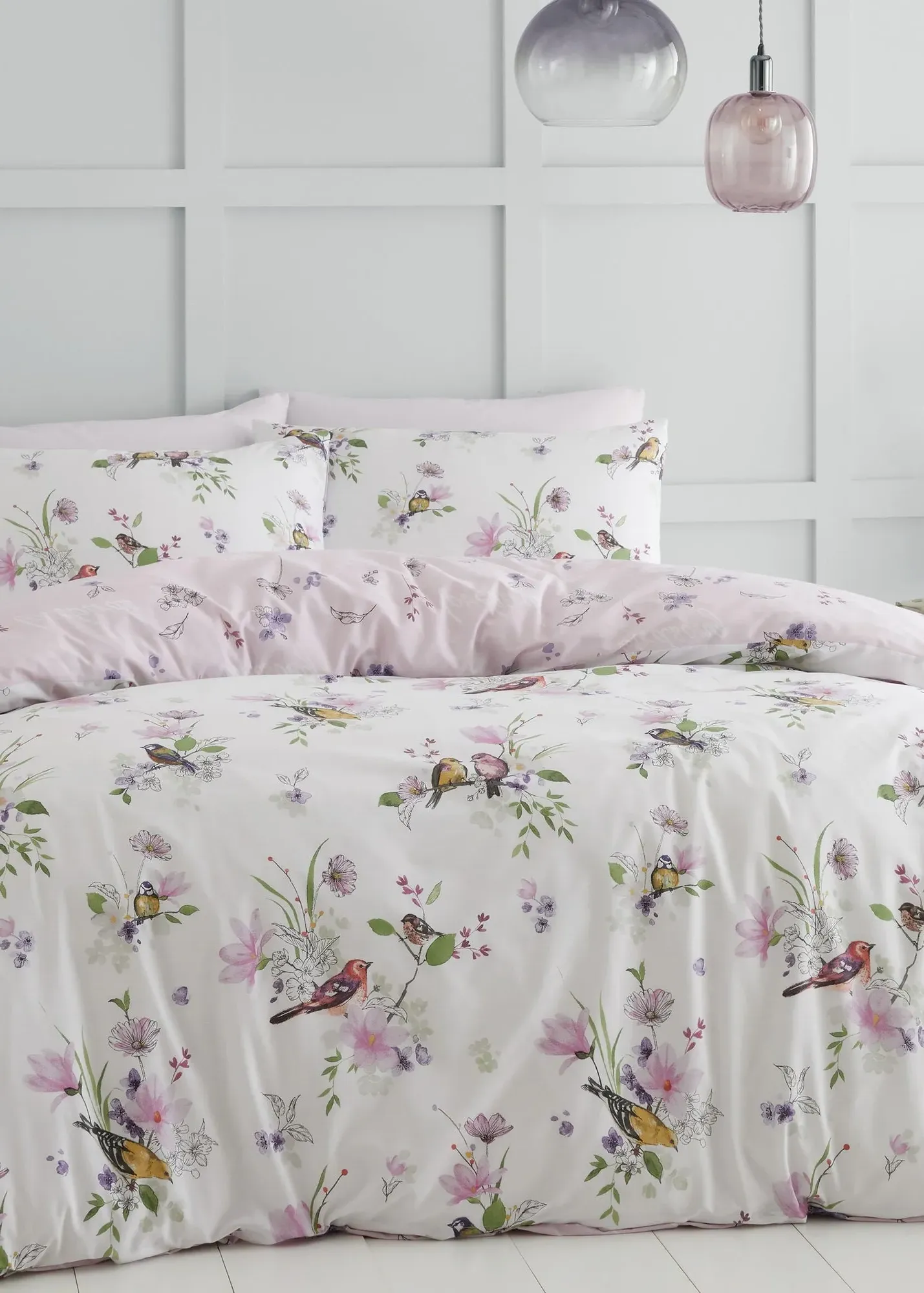 Songbird Single Reversible Duvet Cover Set - Pink product