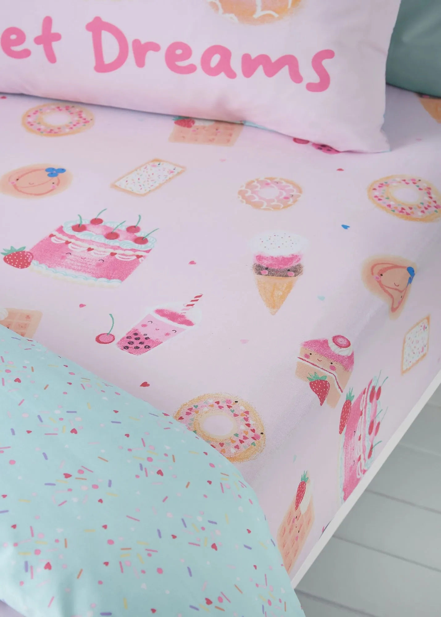 Sweet Treats Single Fitted Sheet - Pink, Polyester product