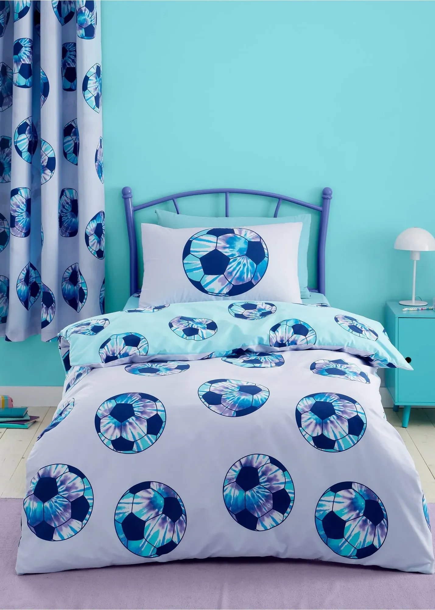 Tie Dye Football Reversible Single Duvet Cover Set - Lilac product