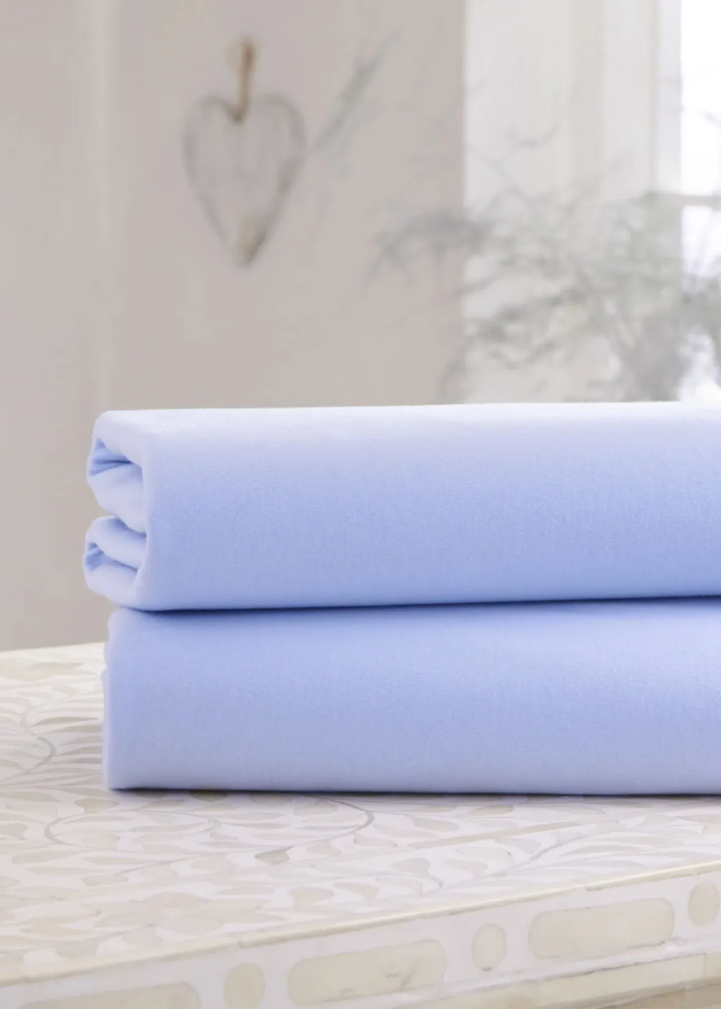 2-Pack Cot Fitted Sheets - Blue, Cotton Jersey product