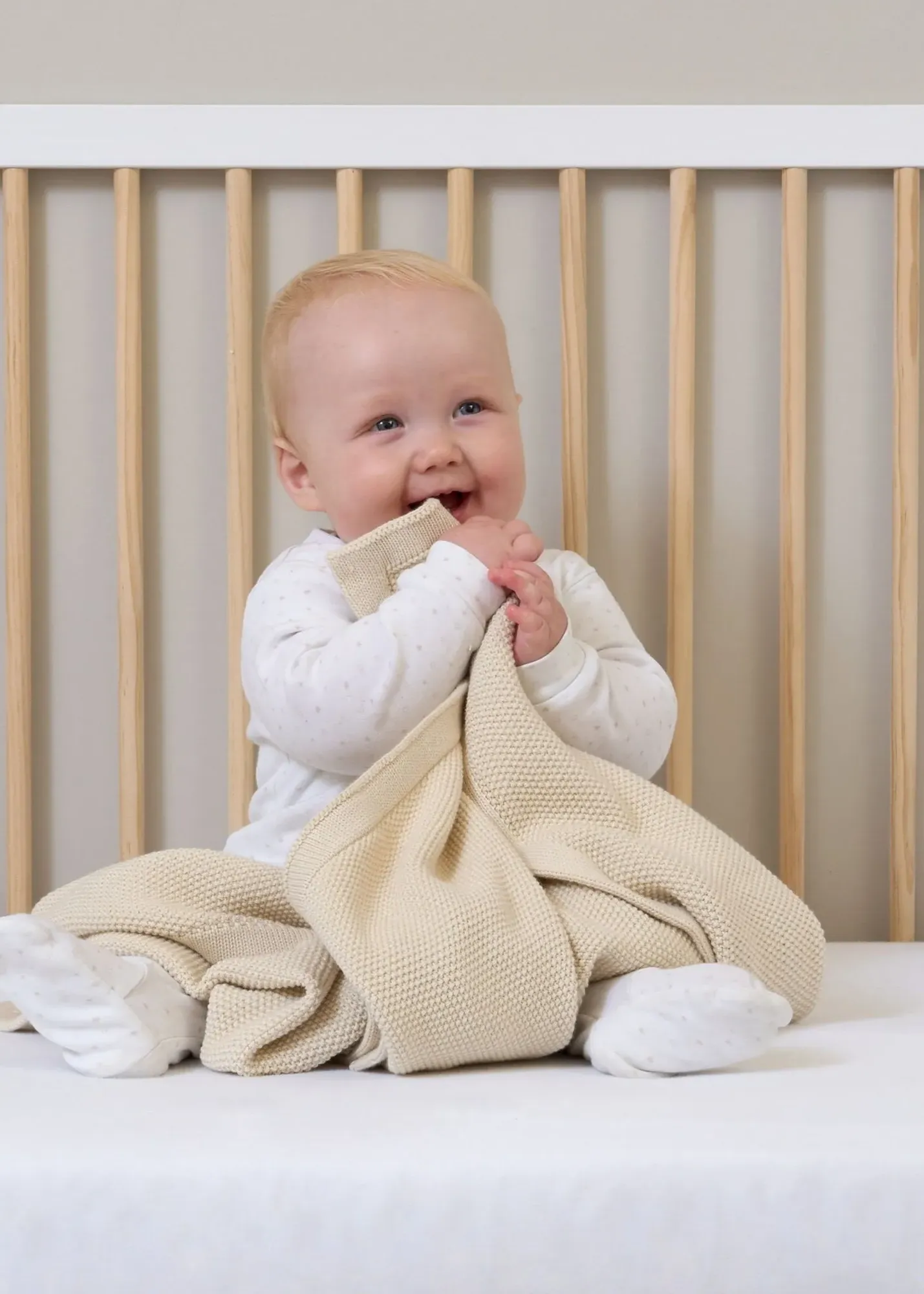 Organic Knitted Blanket - Cream, Cotton product