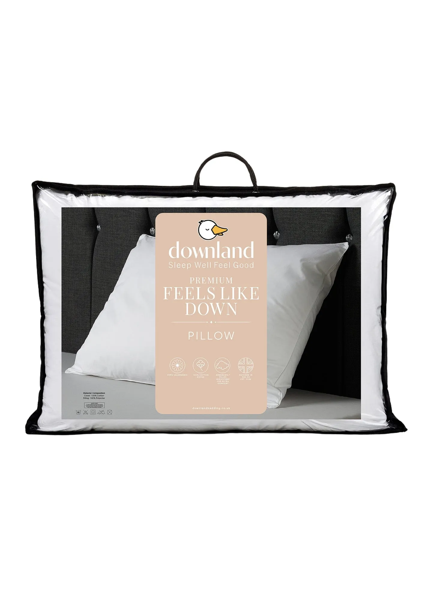 Feels Like Down Pillow - White, Microfibre product