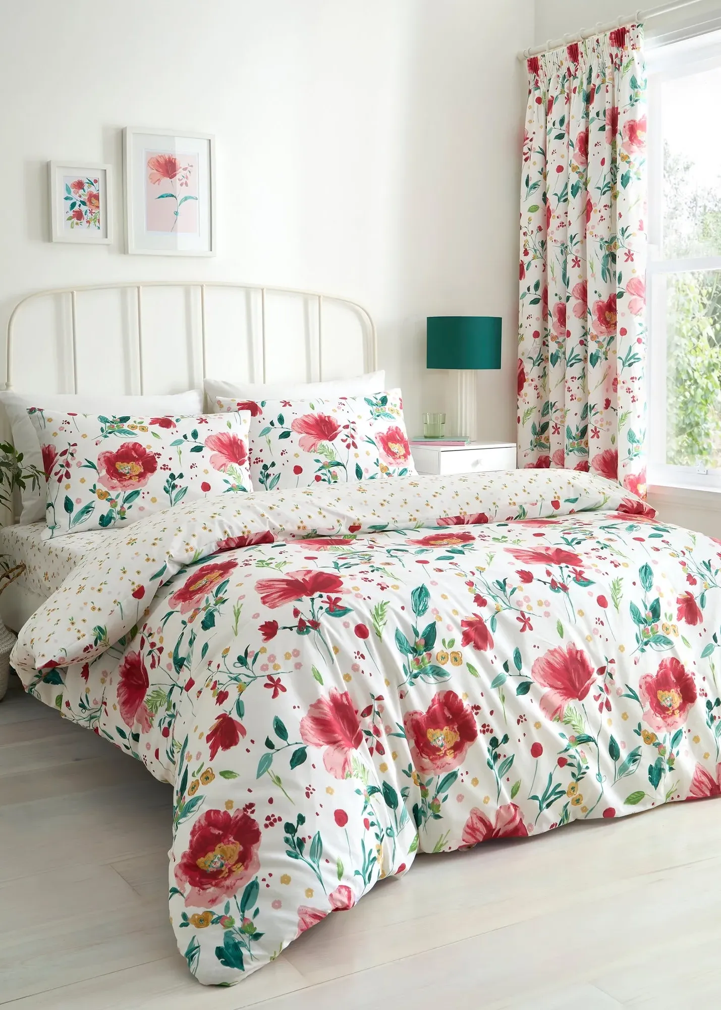 Abstract Poppy Single Reversible Duvet Cover Set - Red product