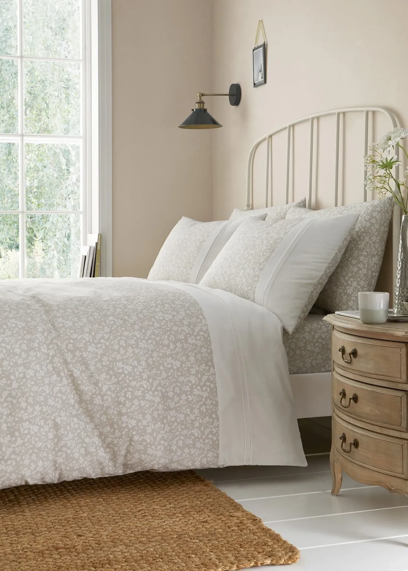 Tess Single Duvet Cover Set - Natural, Polycotton product