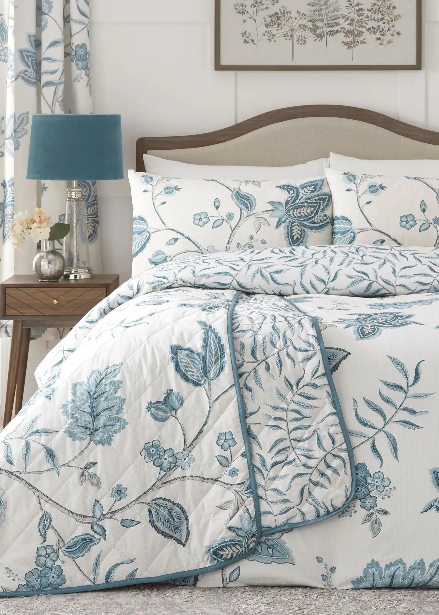Samira Single Duvet Cover Set - Blue, Polycotton product