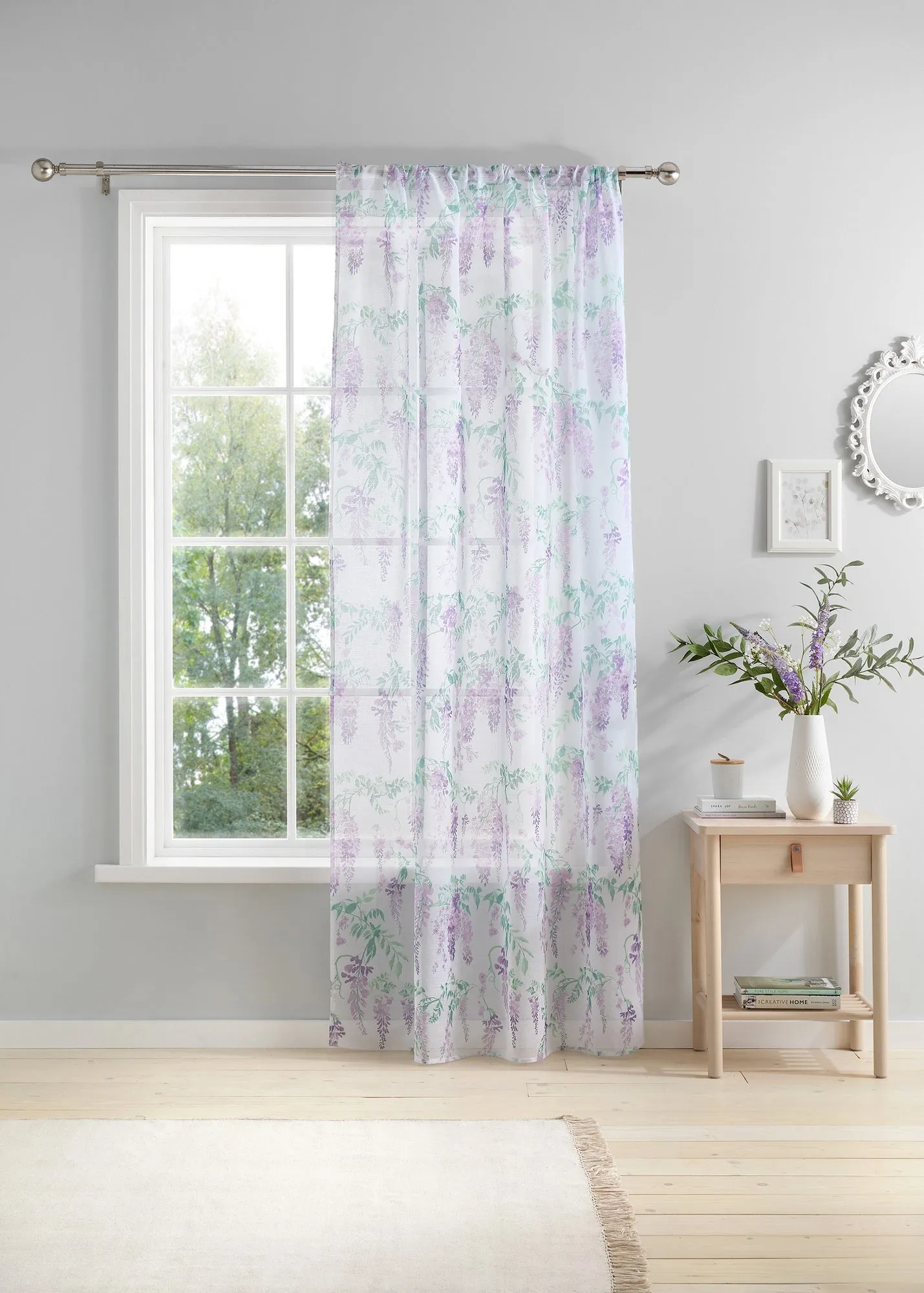 Wisteria Voile Panel - Lilac, Polyester product