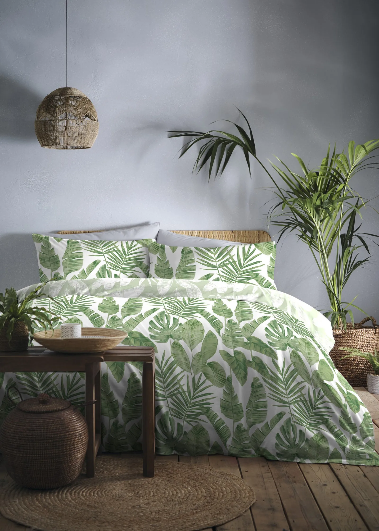 Tahiti Single Duvet Cover Reversible - Green, Polycotton product