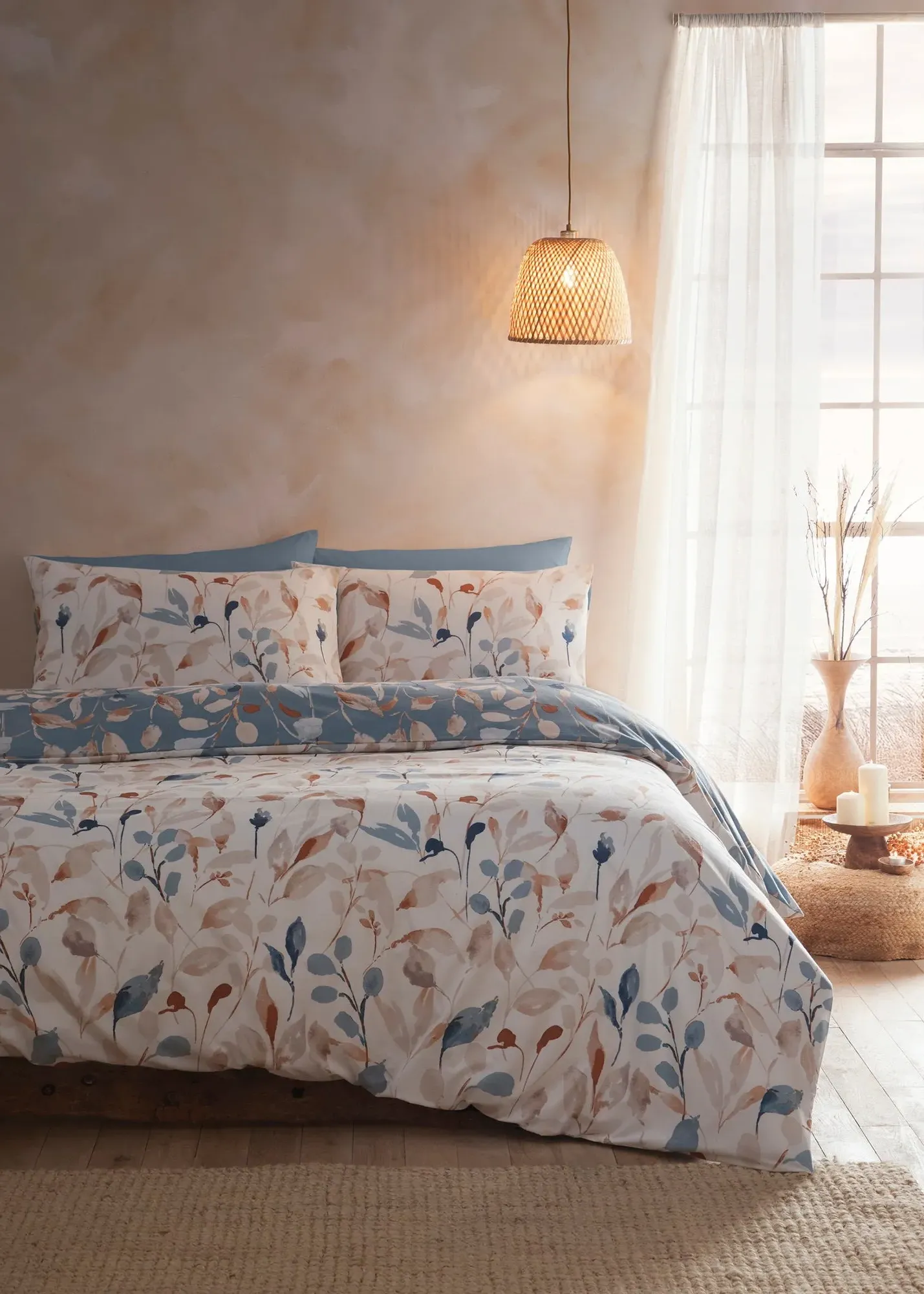 Anya Single Duvet Cover Set - Blue, Recycled Polyester product