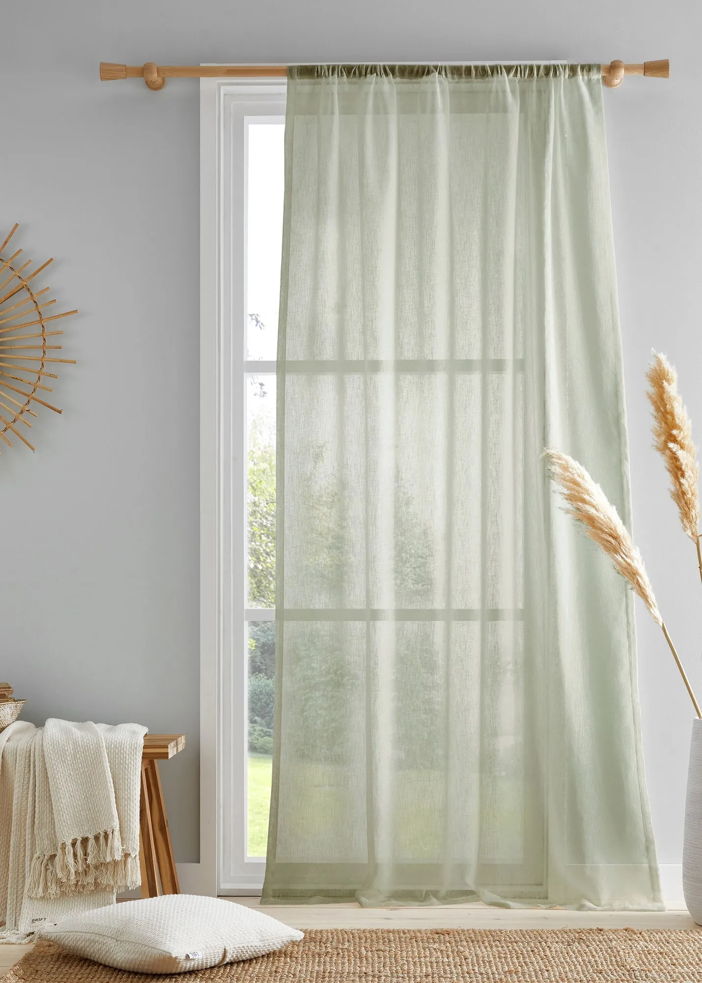 Kayla Voile Panel Slot Top - Green, Recycled Polyester product