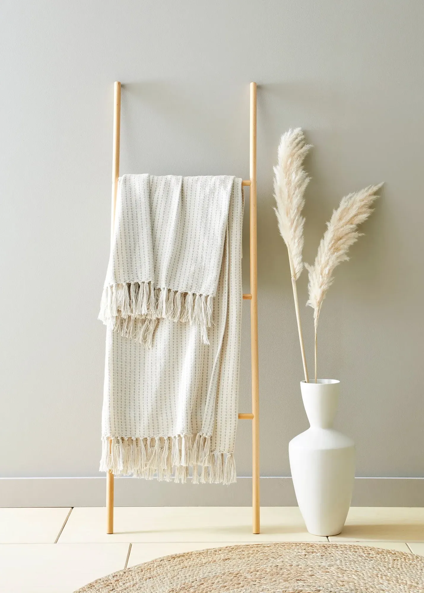 Quinn Tasselled Throw - Cream, Recycled Cotton product