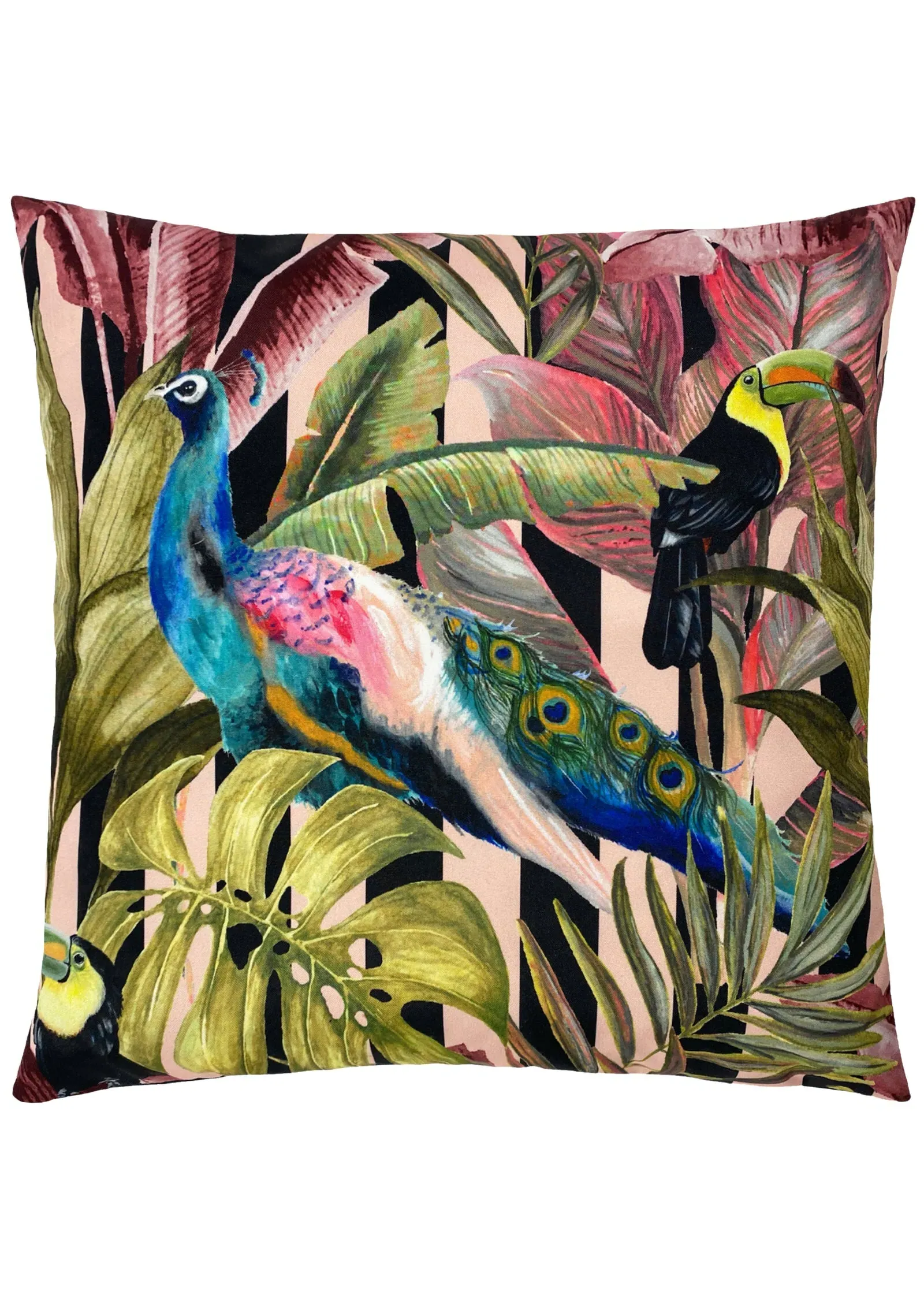 Toucan & Peacock Outdoor Filled Cushion - Multi, Polyester product