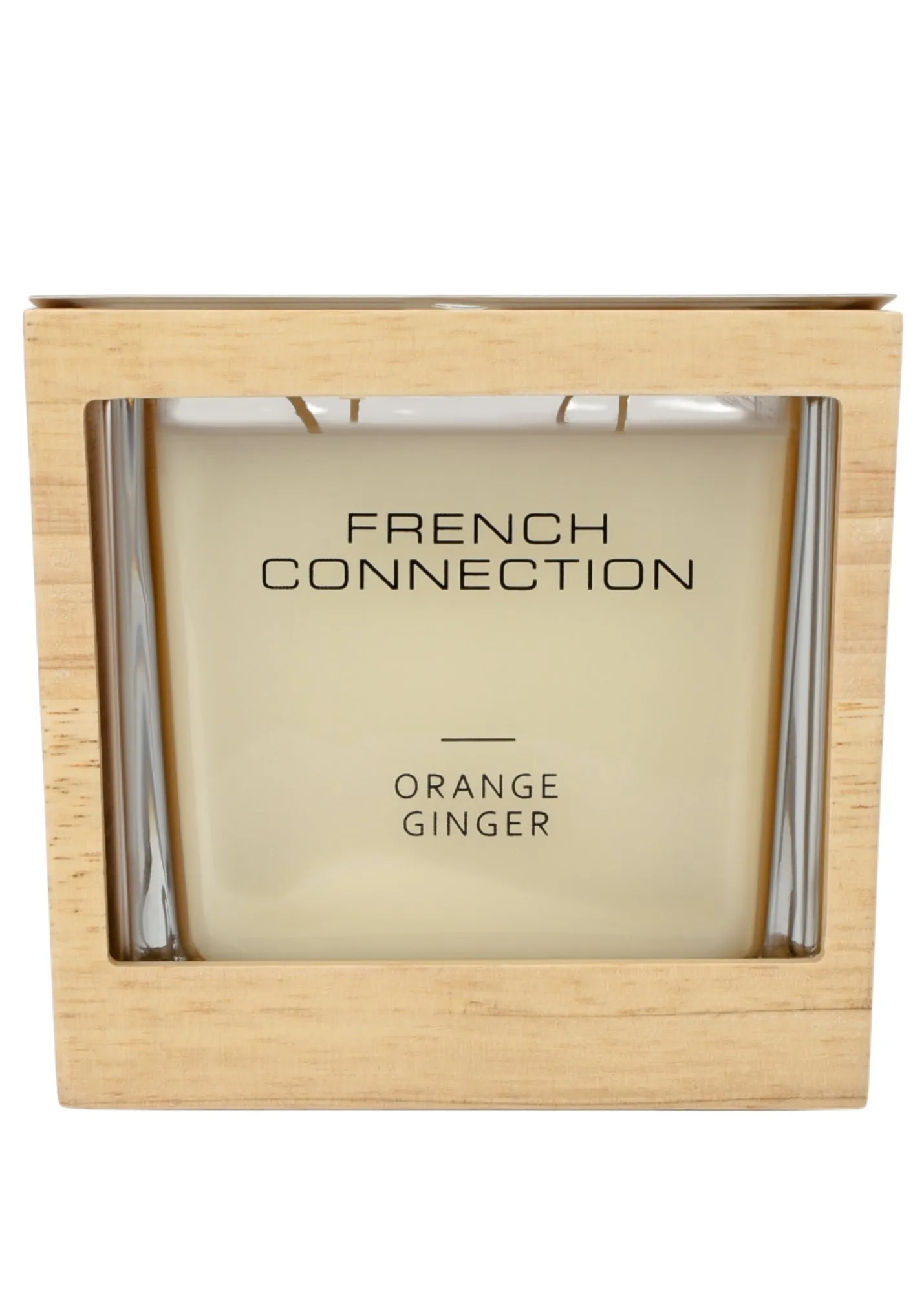 Large Scented Candle Natural Wooden Surround - Orange & Ginger product