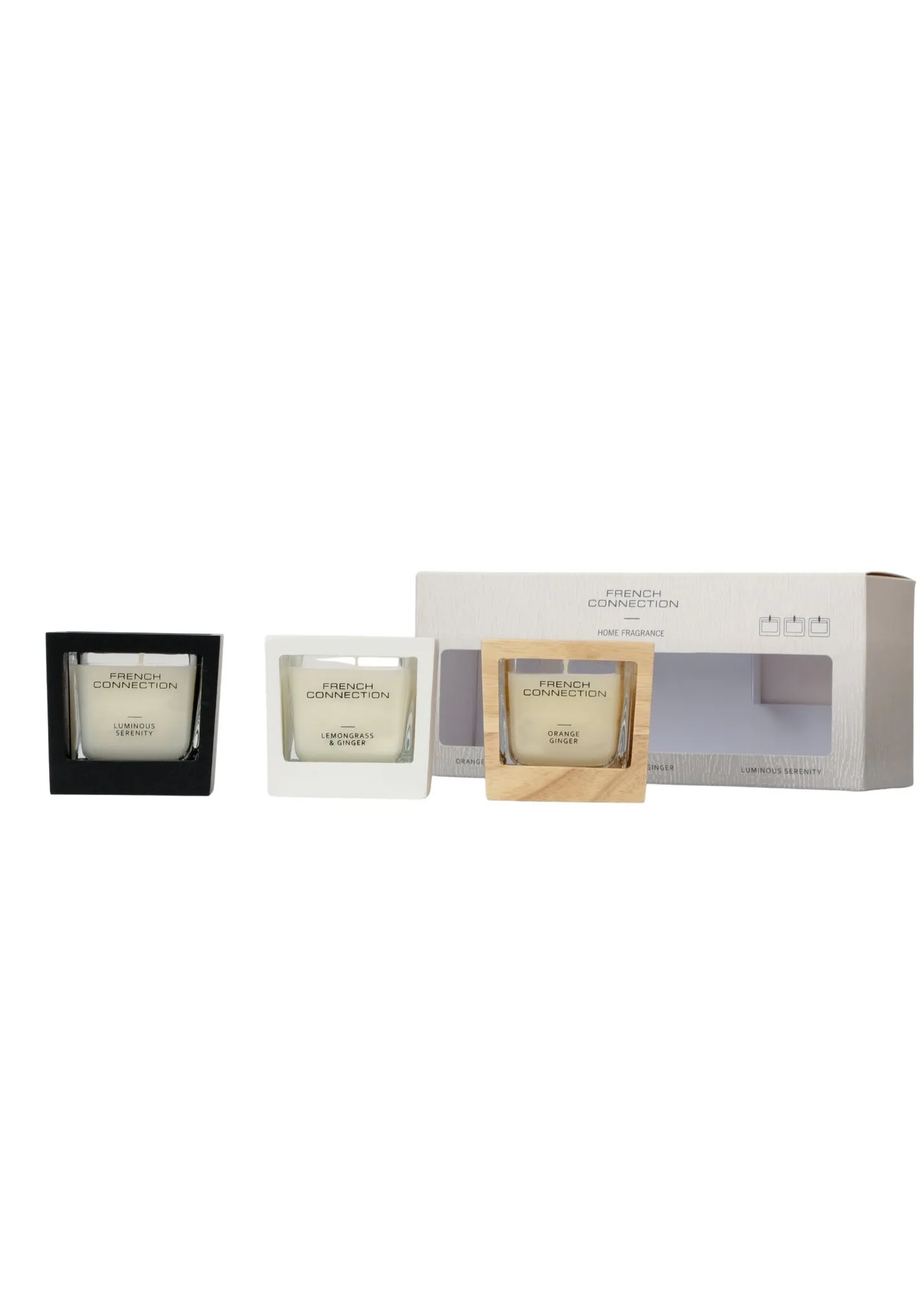 Scented Candle Gift Set Lemongrass 3-Piece - White, Shea Butter Wax product