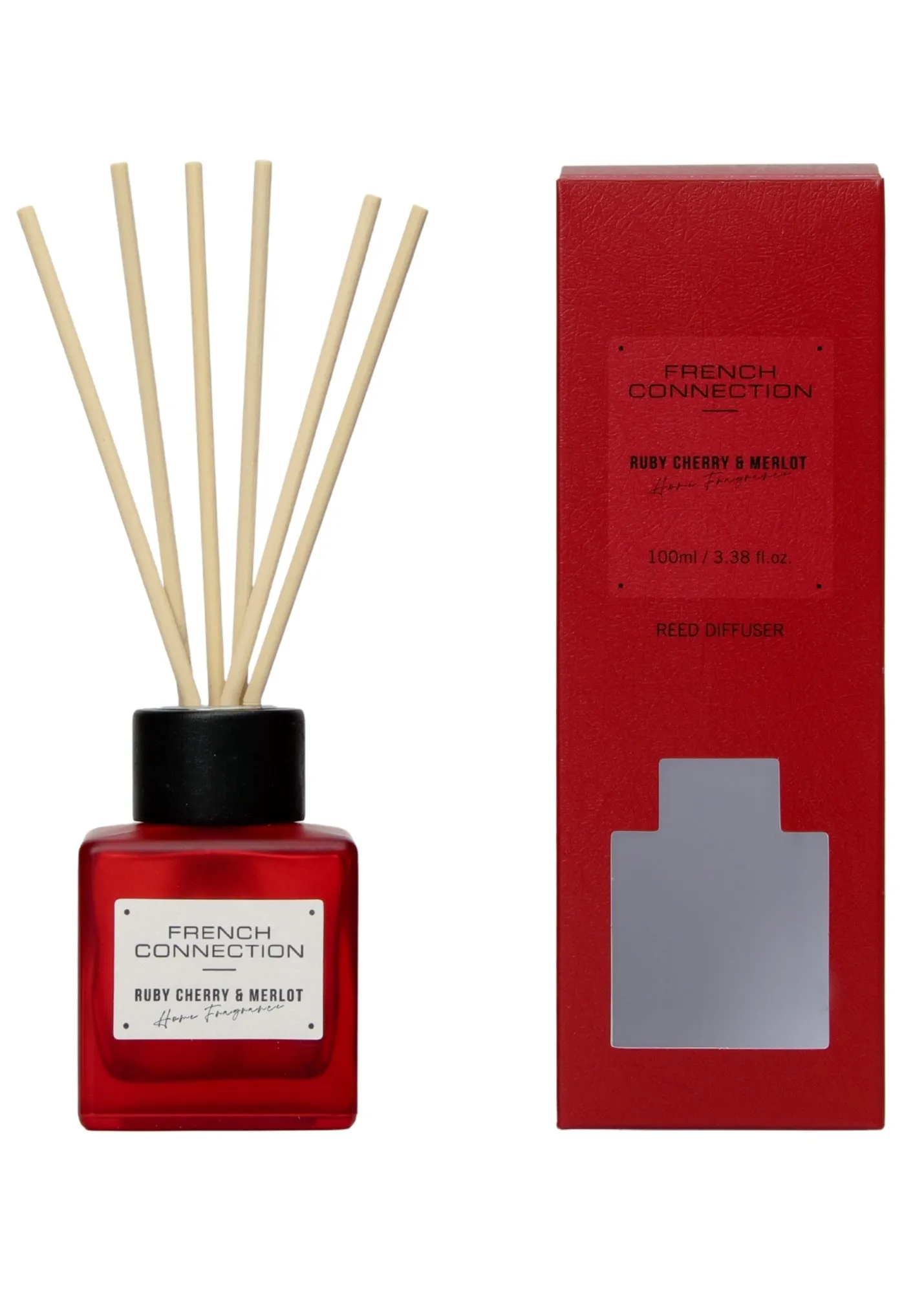 Square Range Cherry & Merlot Reed Diffuser - Red, Glass product