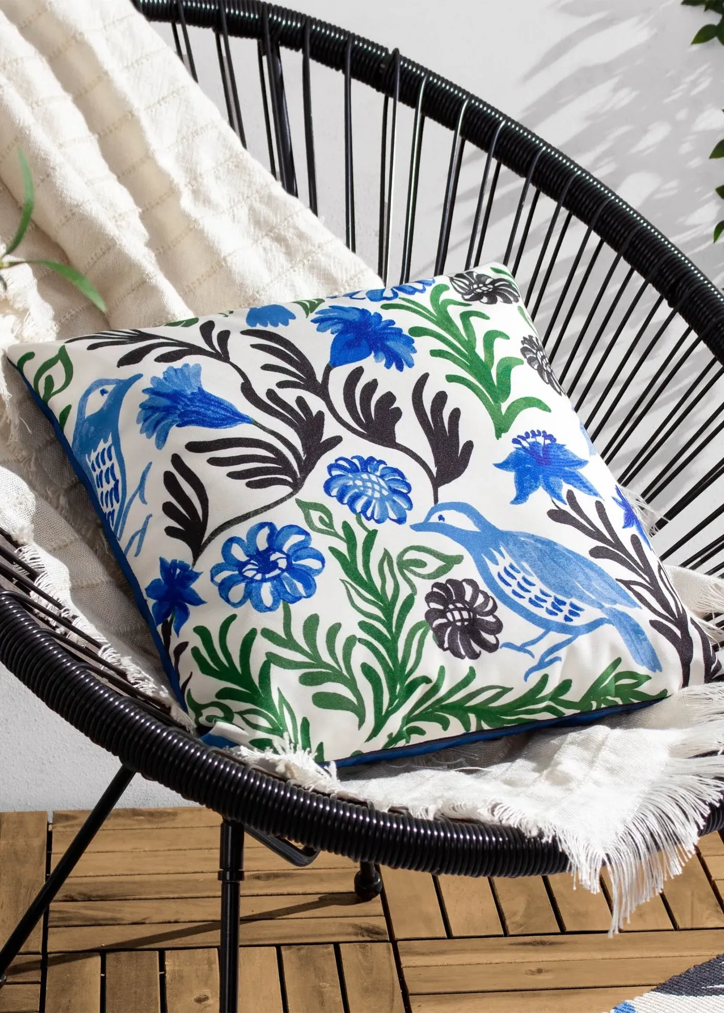 Aljento Filled Outdoor Cushion - Blue, Polyester product