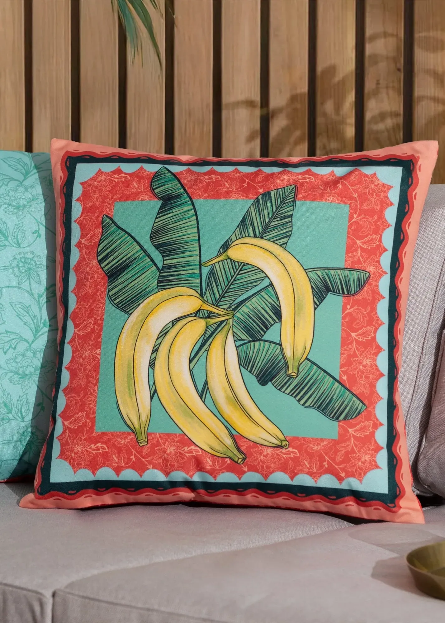 Anemone Bananas Printed Outdoor Cushion - Multi, Polyester product