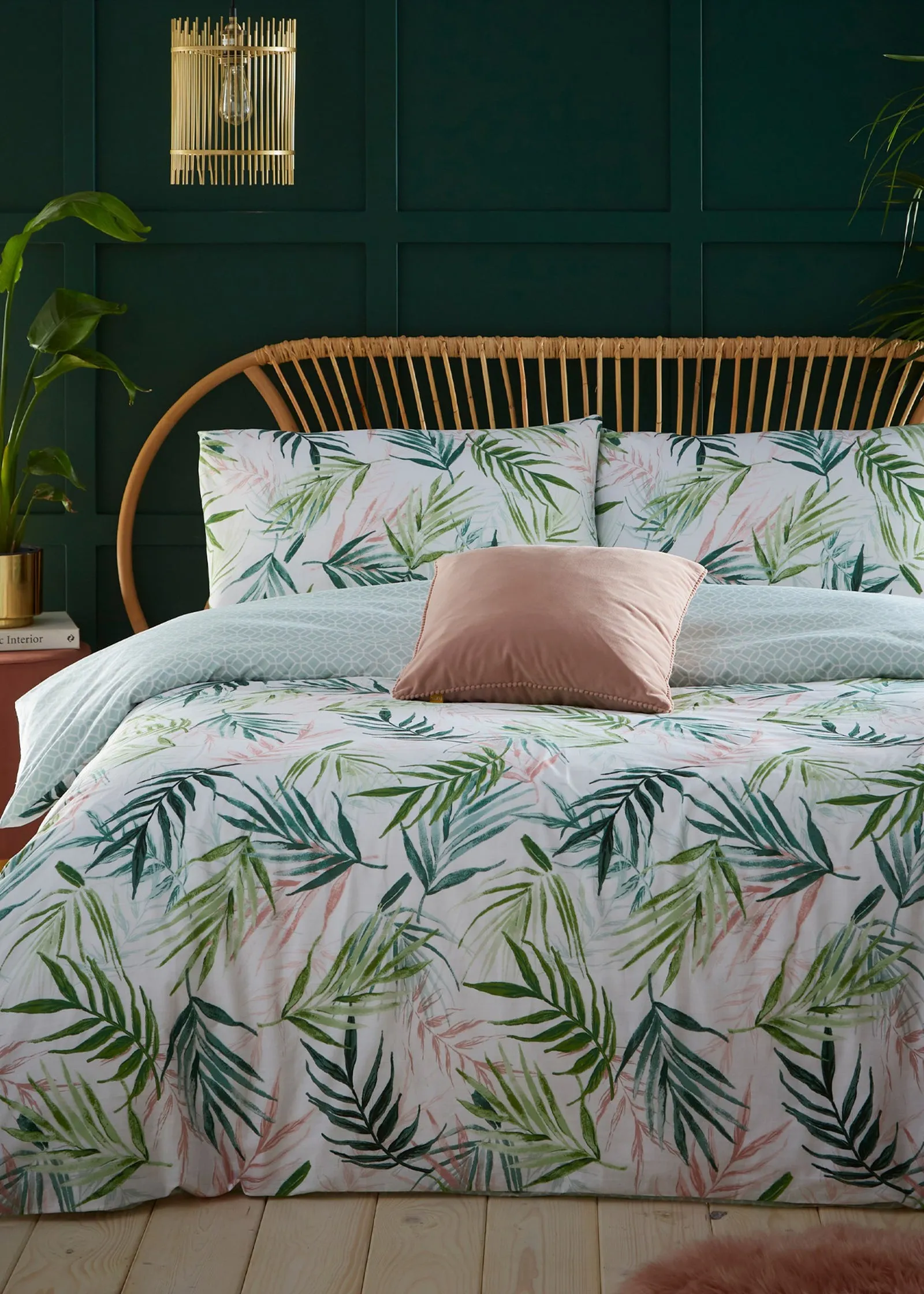 Bali Palm Single Duvet Cover Set Reversible - Green product