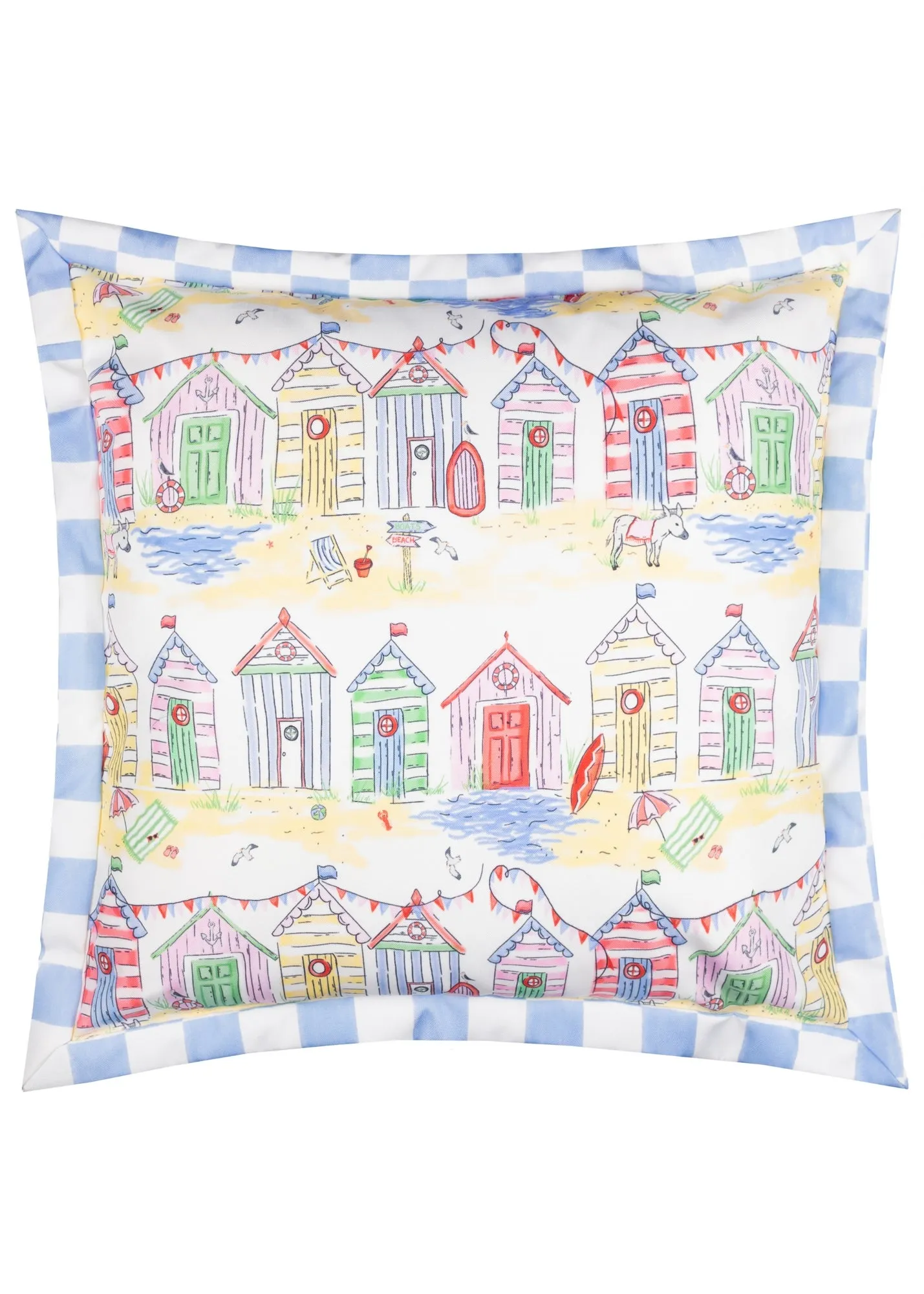Beach Huts Square Outdoor Cushion - Multi, Polyester product