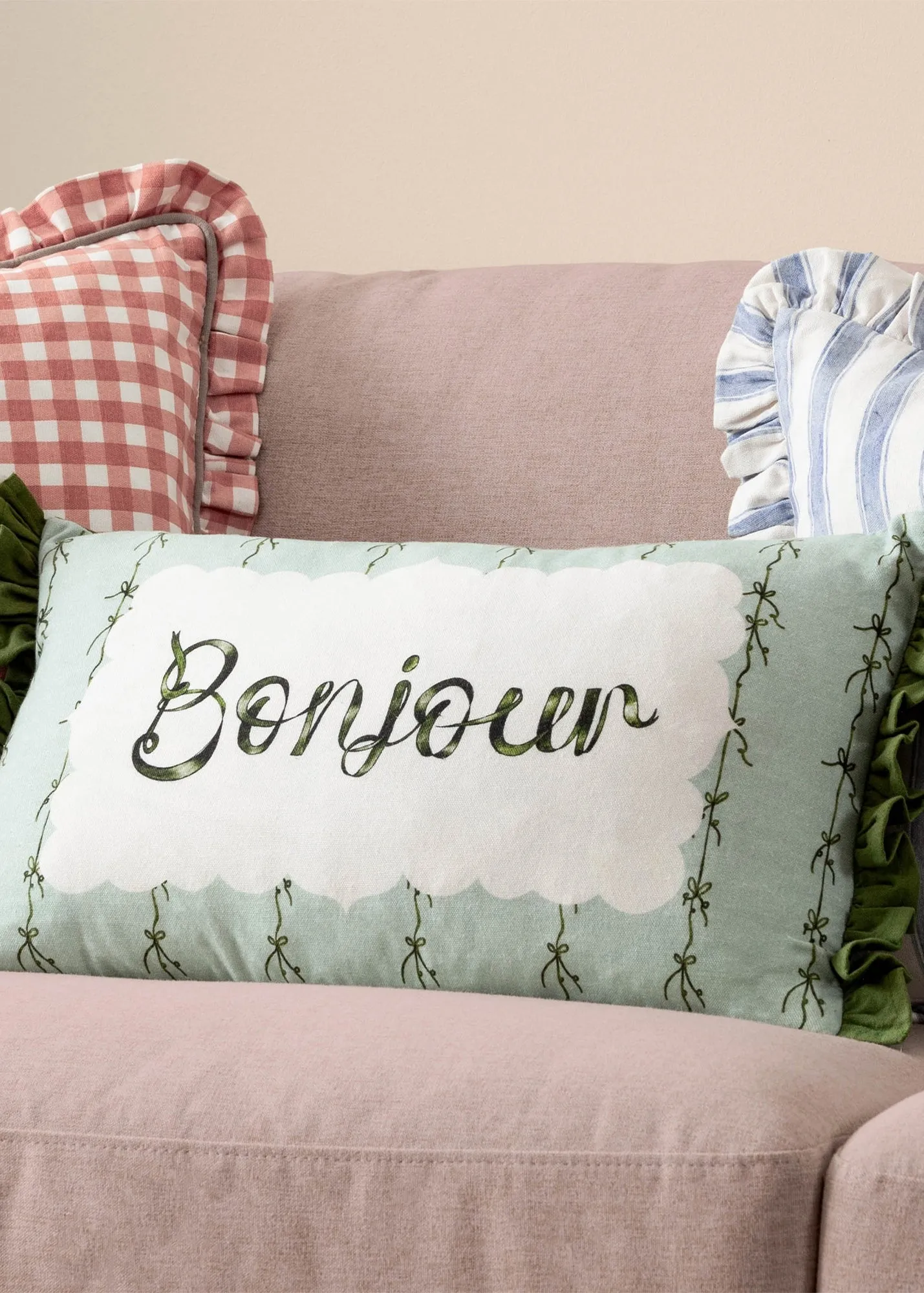 Bonjour Cotton Filled Cushion - Green product