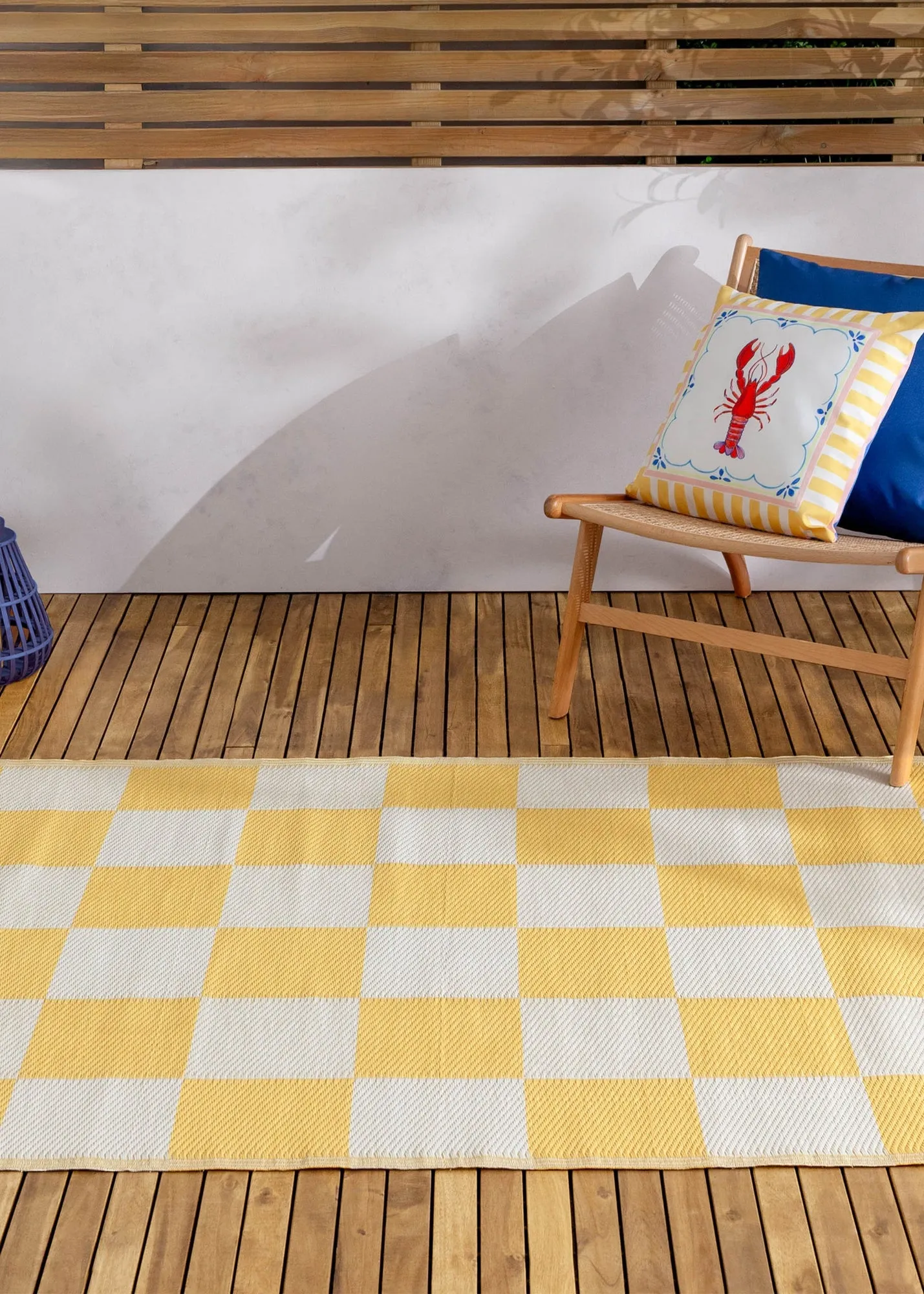 Checkerboard Outdoor Rug - Yellow, Polypropylene product