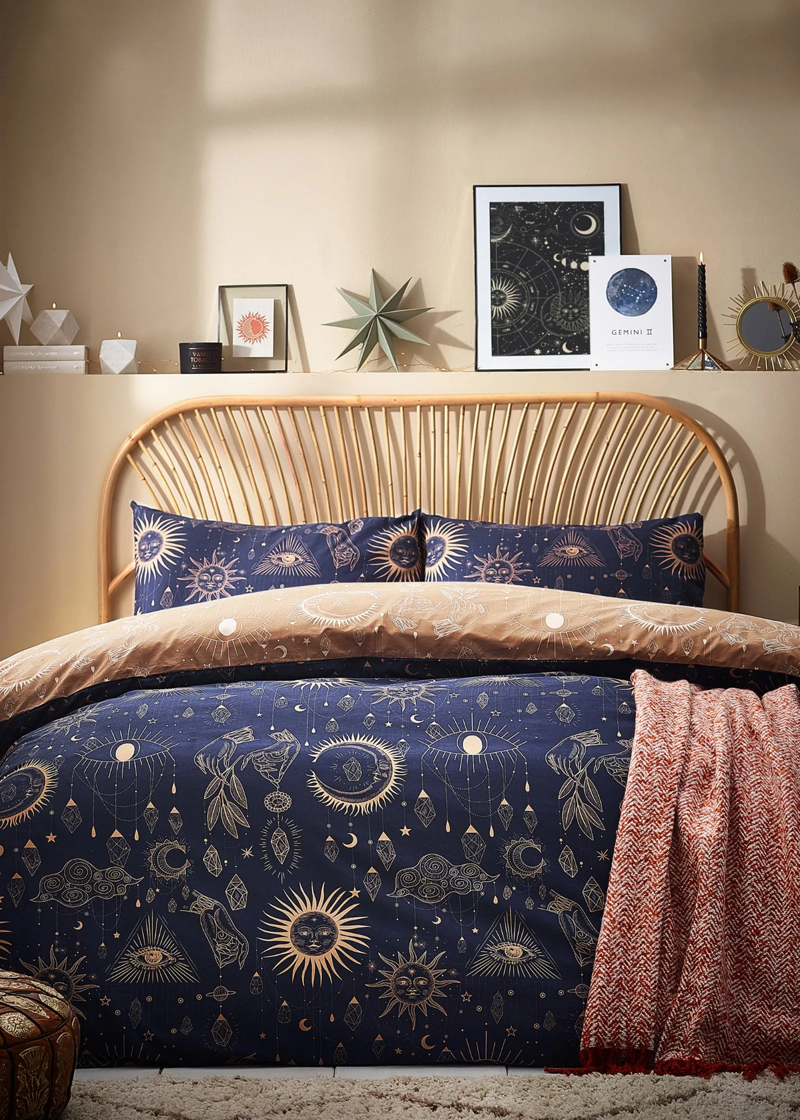 Constellation Celestial Single Duvet Cover Set - Gold product