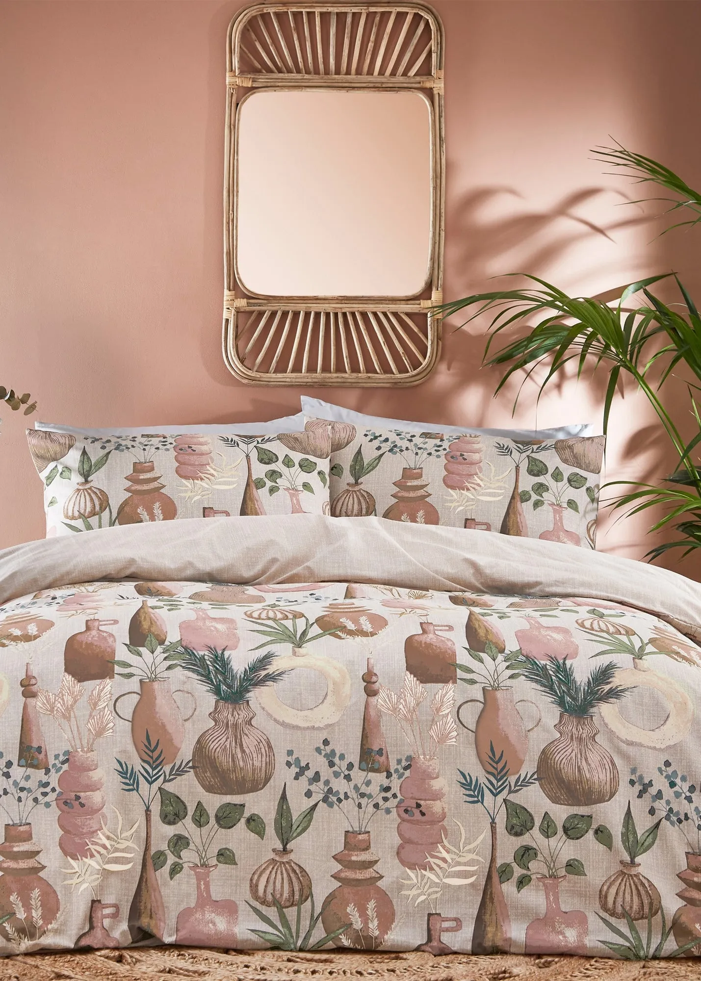 Earthen Floral Double Duvet Cover Set - Beige product