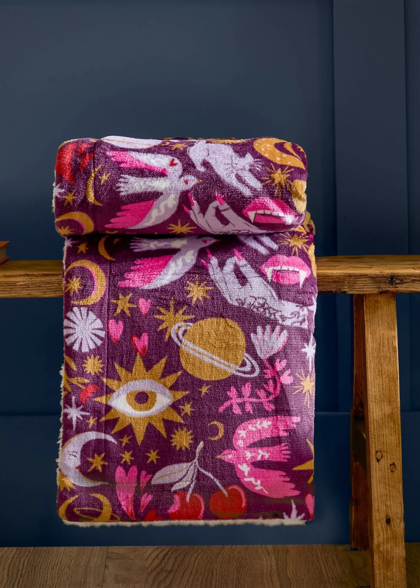 Enchanted Printed Sherpa Fleece Throw - Pink, Polyester product