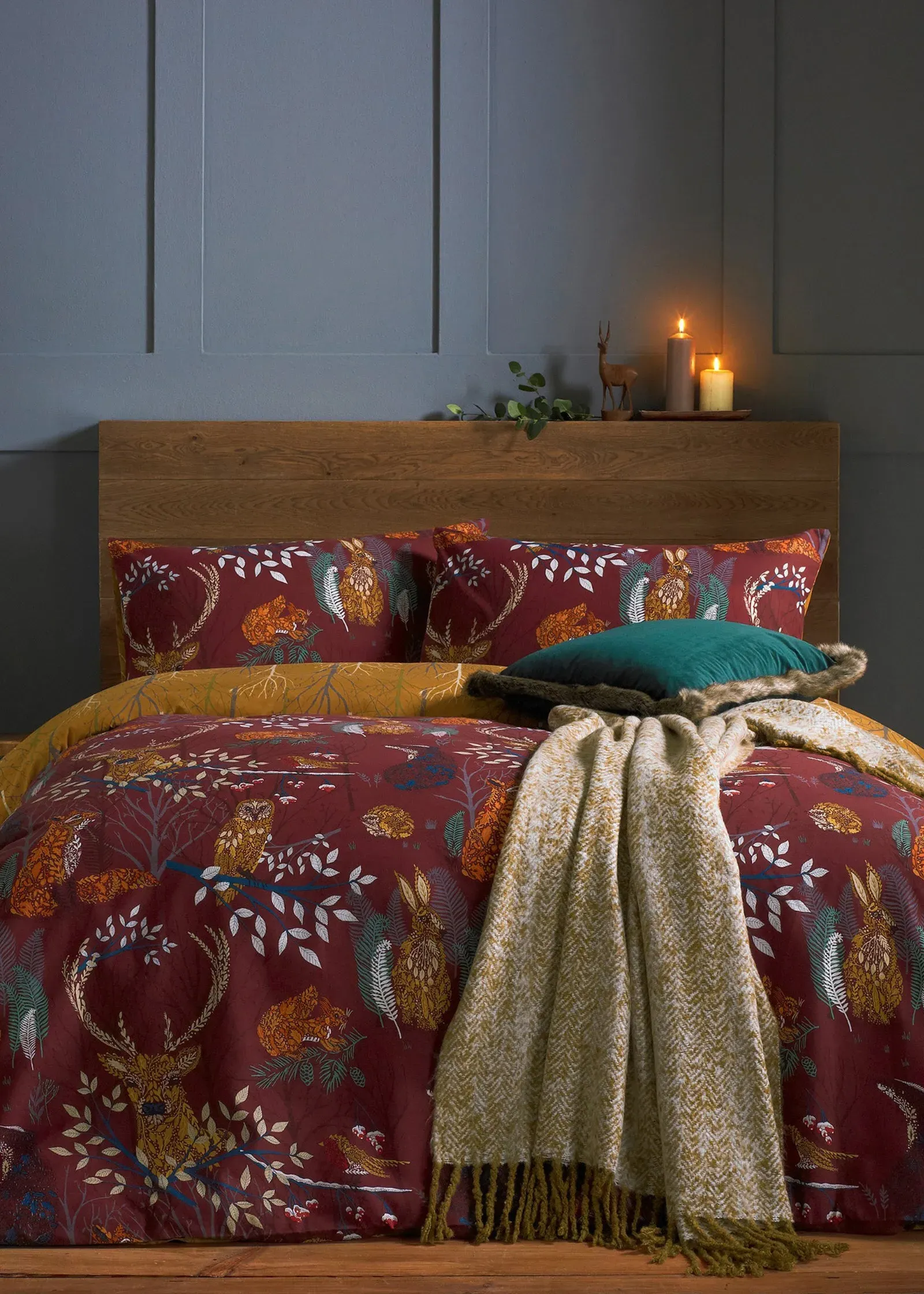 Forest Fauna Super King Size Duvet Cover Set - Brown product