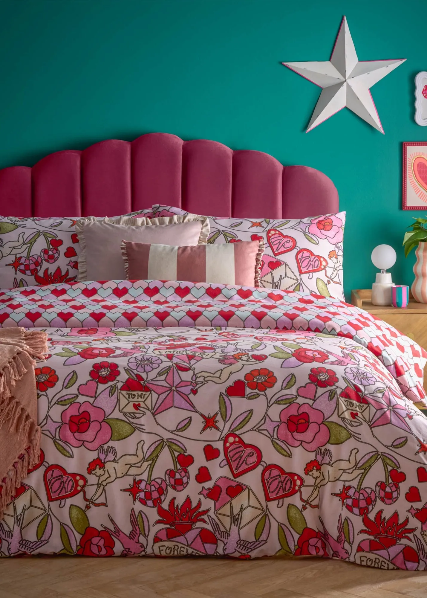Glasshearts Single Duvet Cover Set - Pink, Polycotton product