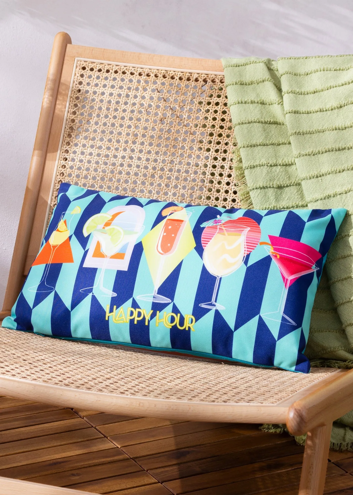 Happy Hour Filled Outdoor Cushion - Blue, Polyester product