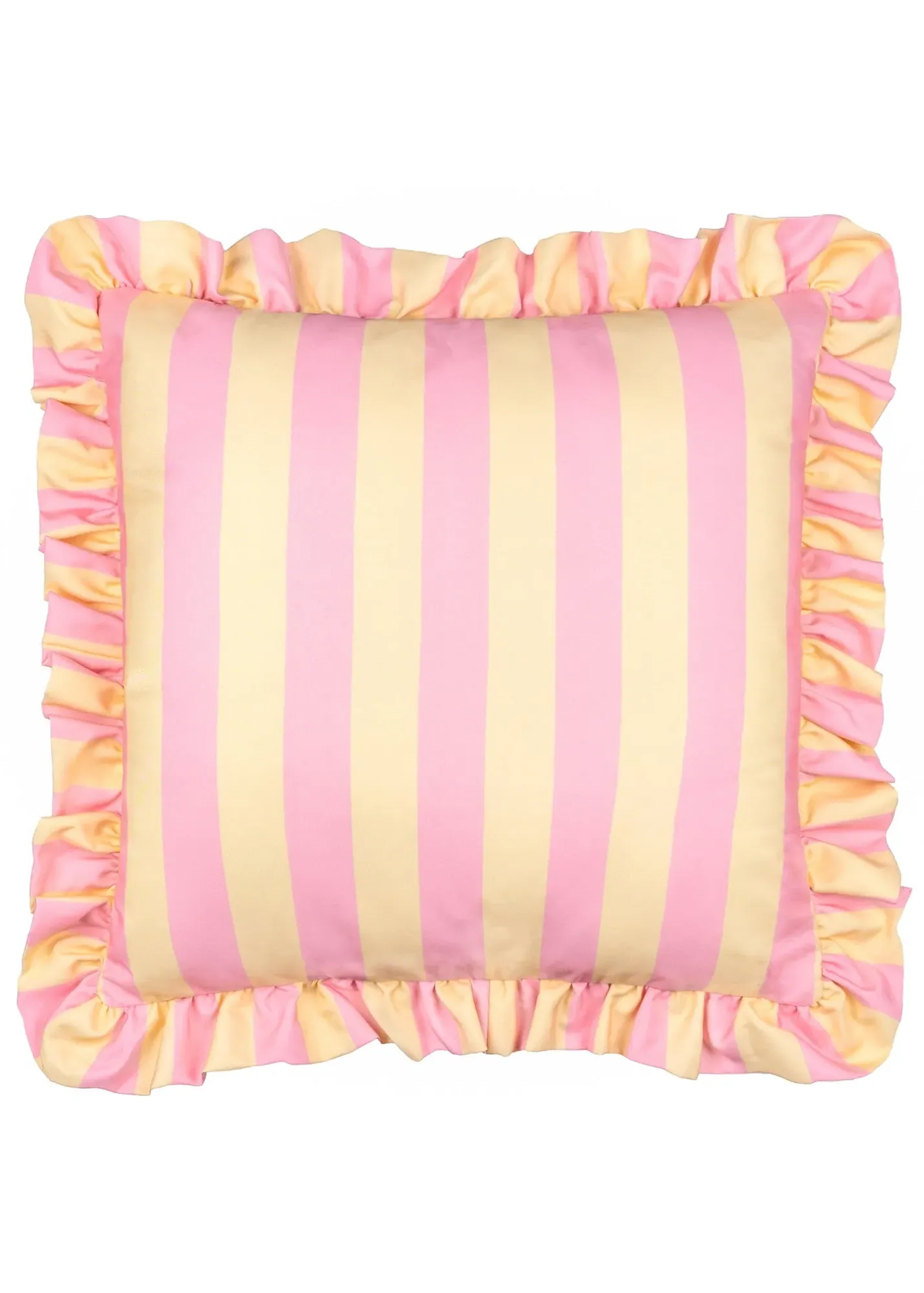 Palm Royale Stripe Ruffle Outdoor Cushion - Yellow, Polyester product
