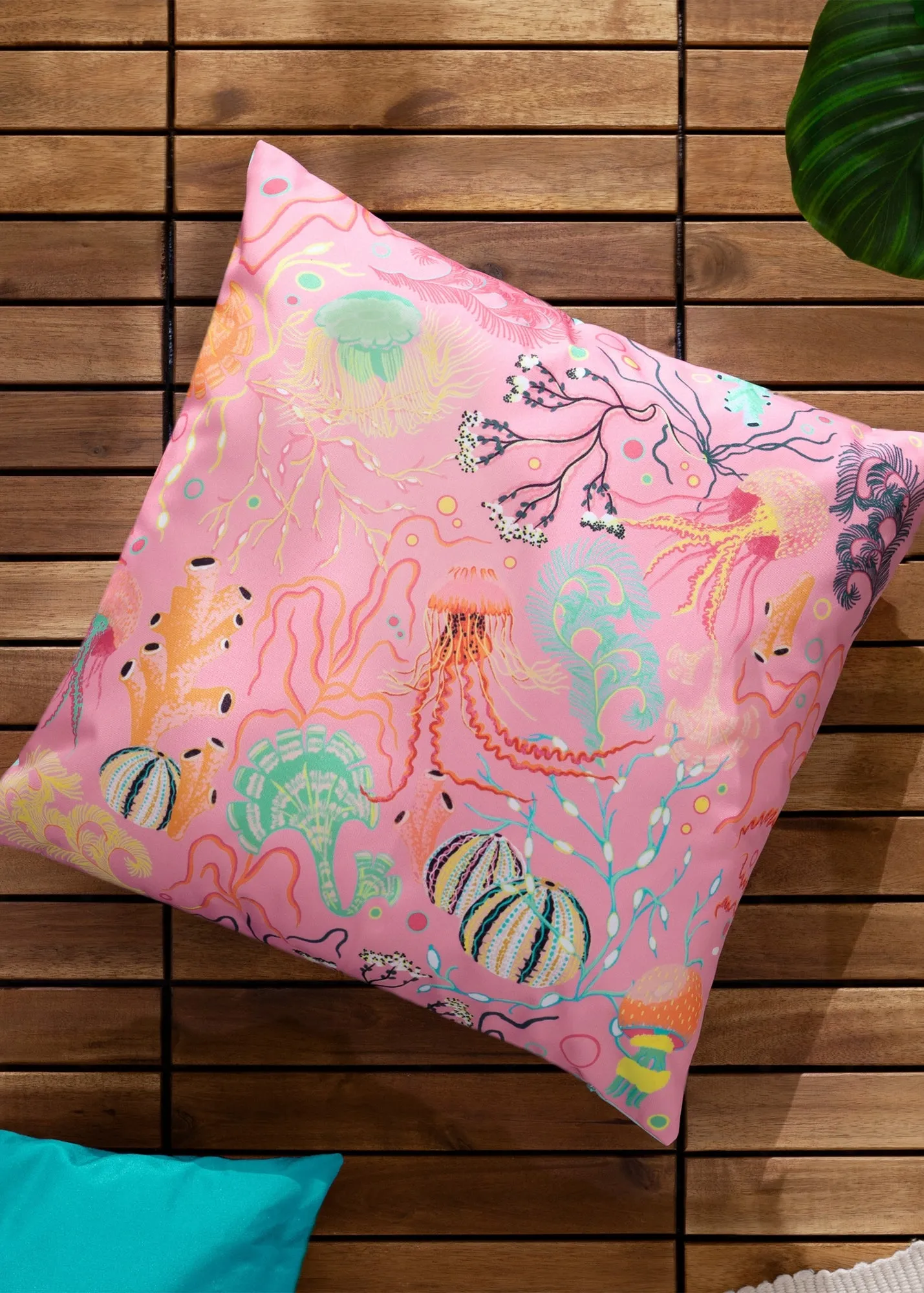 Reef Printed Outdoor Cushion - Pink, Polyester product