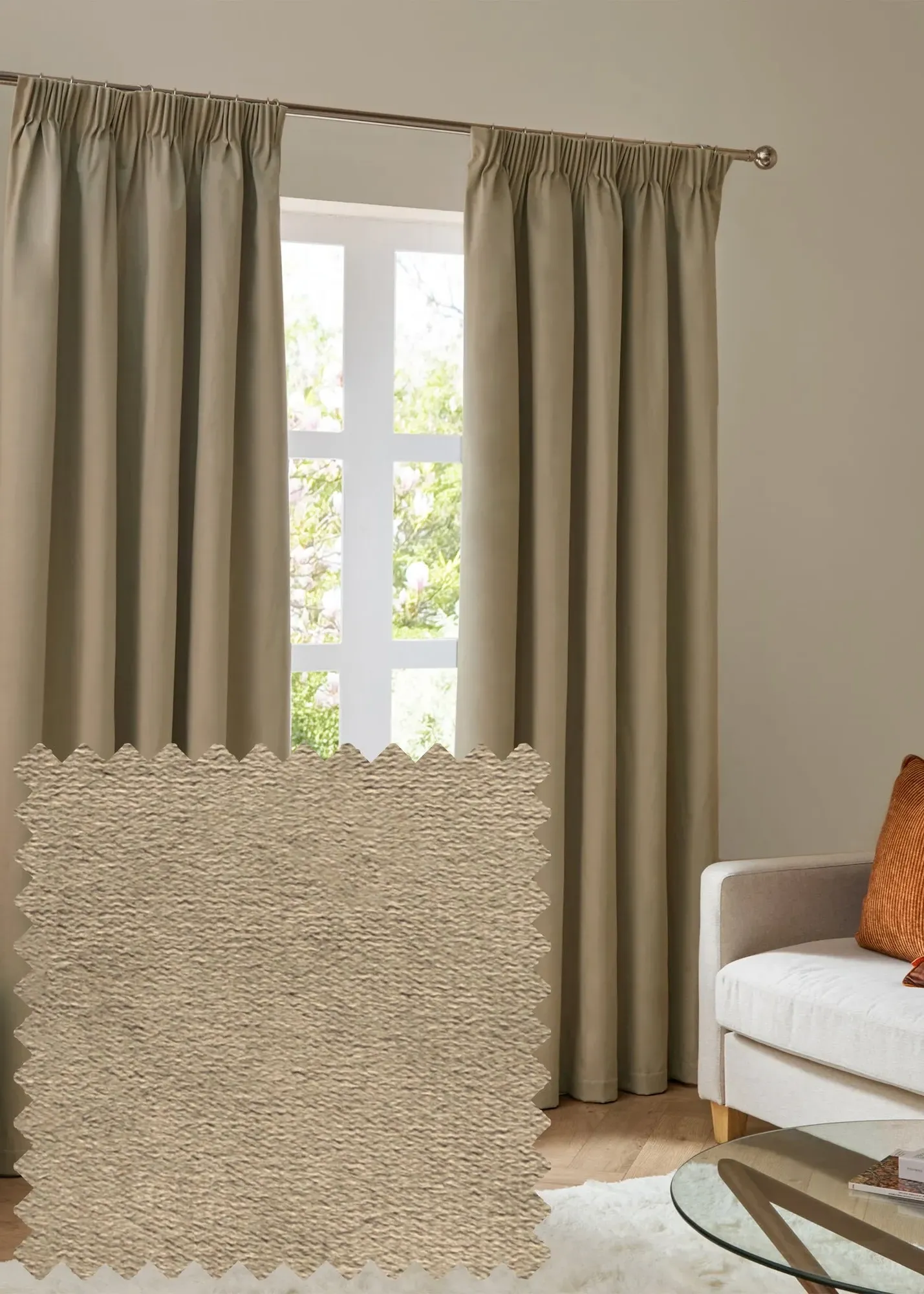The Ultimate Pencil Pleat Curtain Pair Room Darkening - Brown, Velvet product