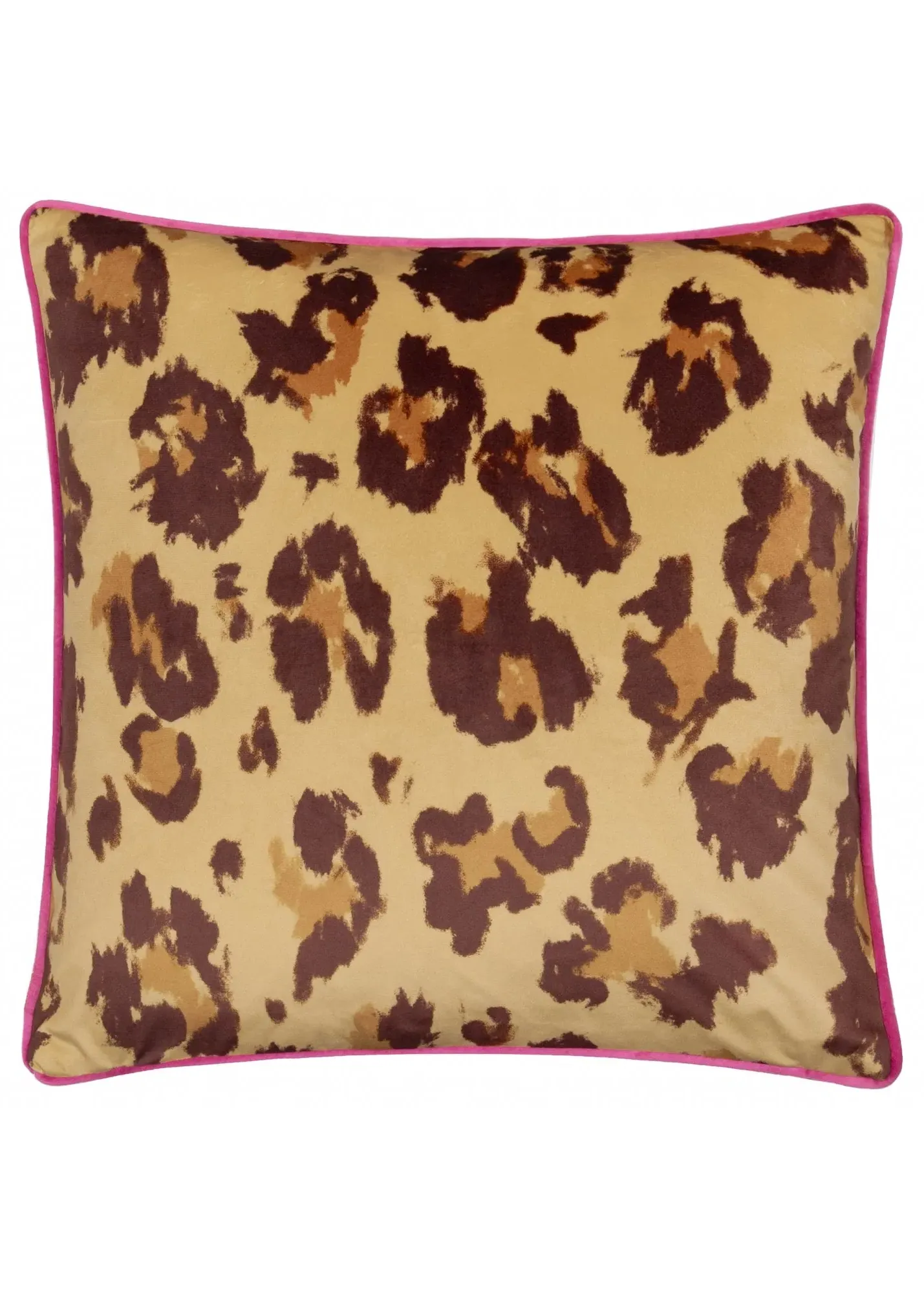 True Leopard Piped Velvet Cushion - Multi product