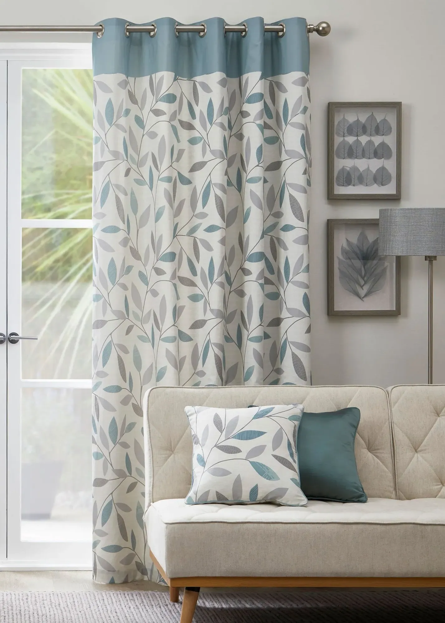 Beechwood Eyelet Curtains - Blue, Cotton product